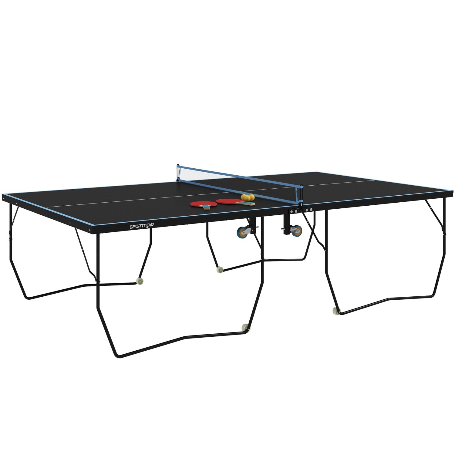 SPORTNOW Tischtennisplatte MDF Stahl Schwarz 274L x 152,5B x 76H cm