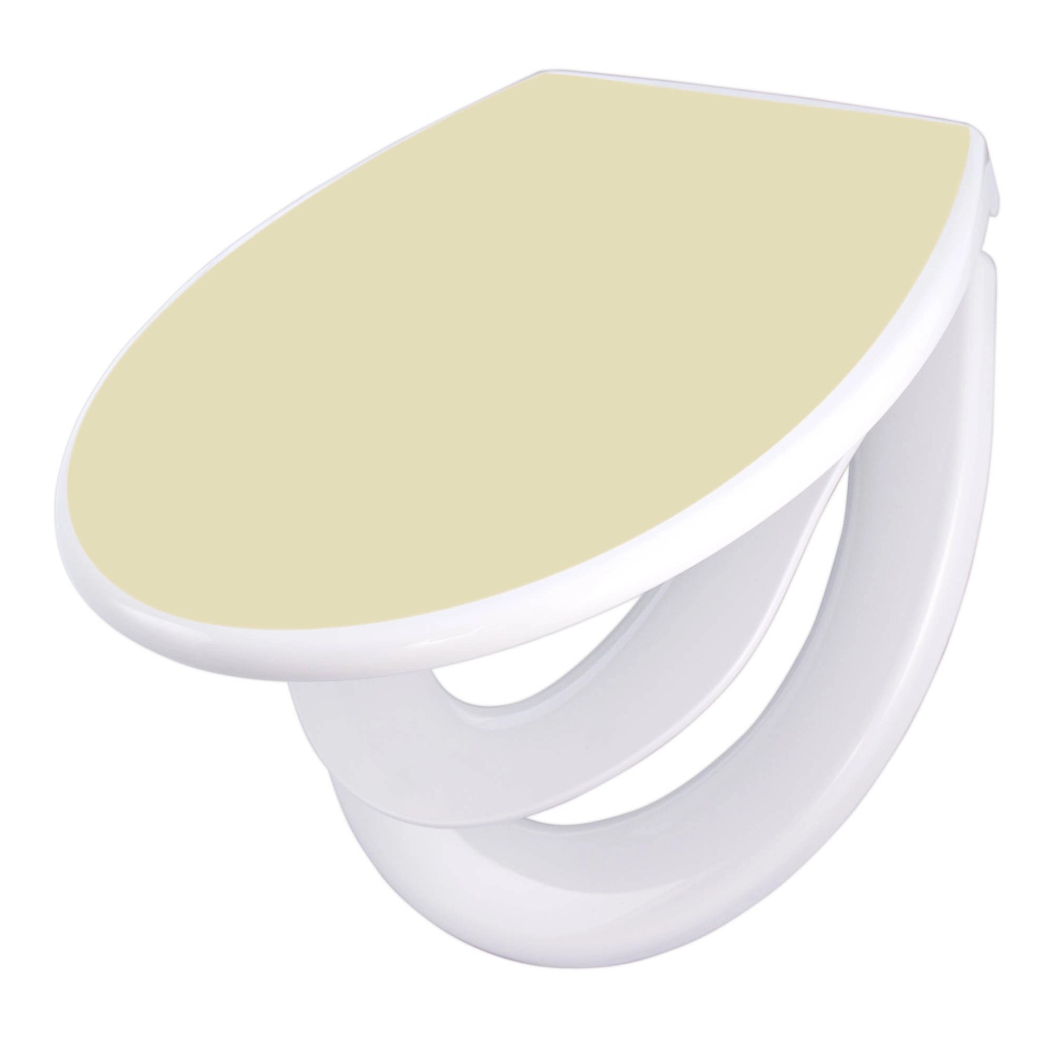 Banjado Familien WC Sitz Mit Absenkautomatik Universeller Klodeckel Mit Kindersitz Hochwertiges Polypropylen Mit Motiv Beige