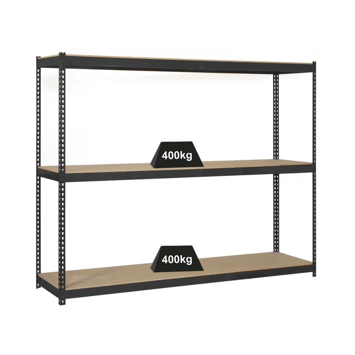 PROREGAL Schwerlastregal Mid Wood Yeti Three HxBxT 150 x 120 x 75 cm Fachlast 400 kg Anthrazit