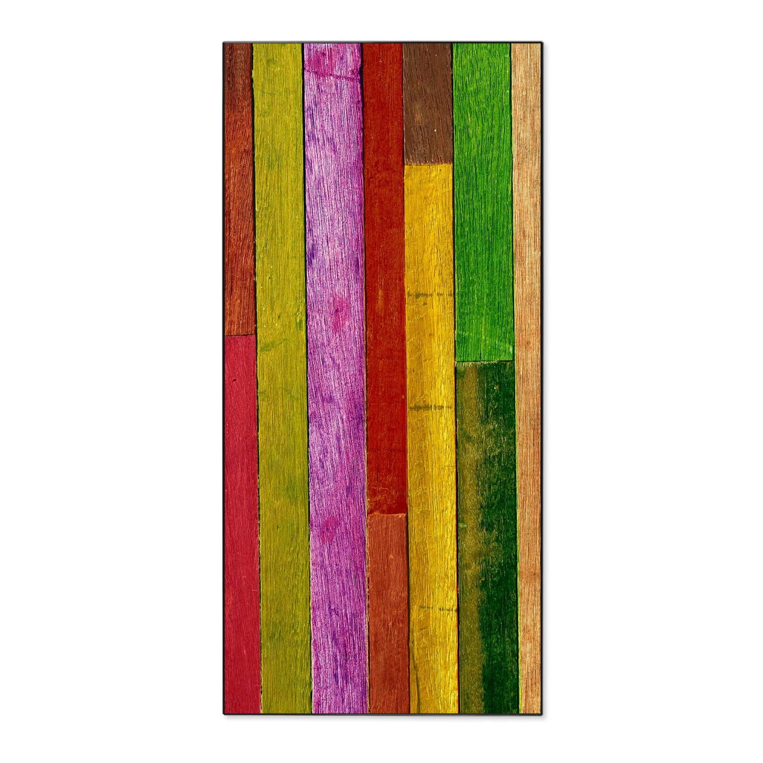 Banjado Magnettafel 37x78cm Magnetwand Schwarz Aus Metall Magnetpinnwand Pinnwand Inkl. 4 Magnete Motiv Holz Collage Bunt