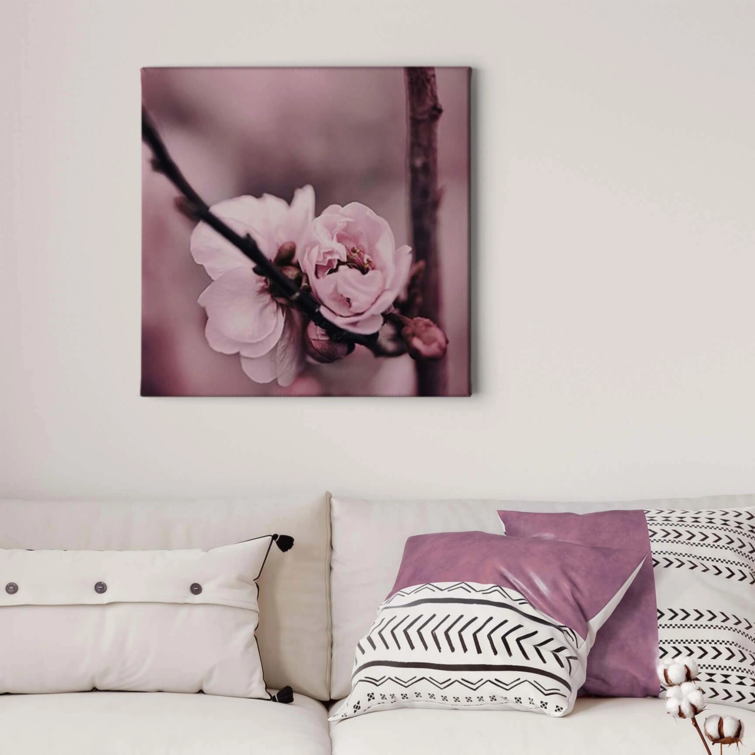 Bricoflor Bild Japanische Kirschblüte Rosa Leinwand Bild Mit Blumen Ideal Für Schlafzimmer Und Mädchenzimmer Romantisches Wandbild Mit Blüten