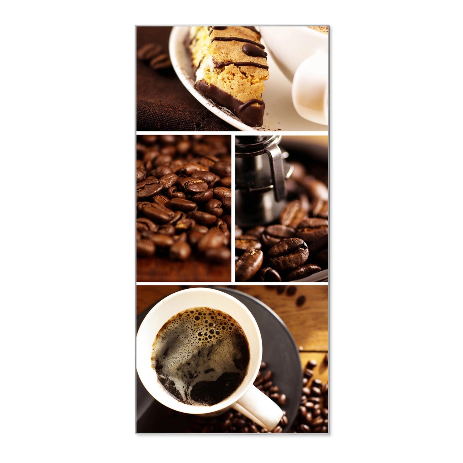 Banjado Magnettafel 37x78cm Magnetwand  Silber Aus Metall Magnetpinnwand Pinnwand Inkl. 4 Magnete Motiv Kaffee&Schokolade