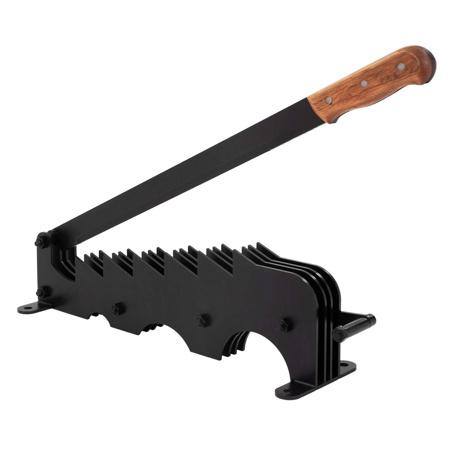 ECD Germany Manueller Holzspalter Gusseisen Schwarz Wandmontage mit Holzgriff