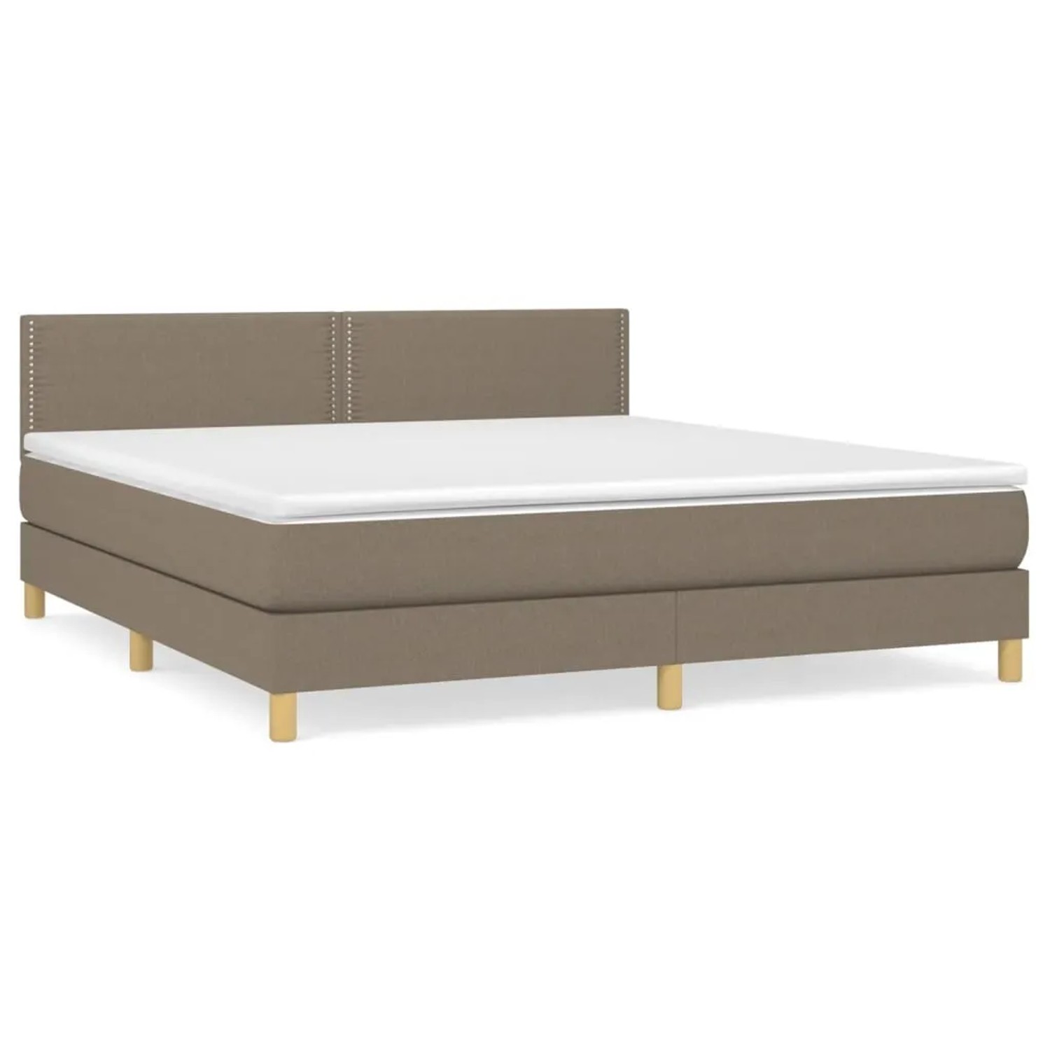 vidaXL Boxspringbett mit Matratze Taupe 180x200 cm Stoff1467223