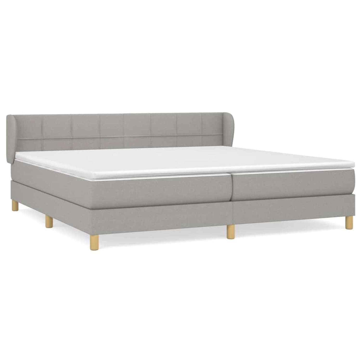 vidaXL Boxspringbett mit Matratze Hellgrau 200x200 cm Stoff1377626
