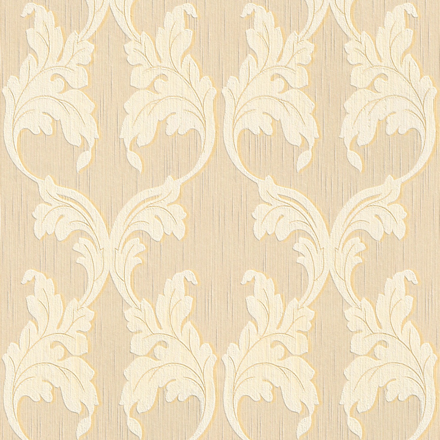 Bricoflor Blätter Tapete Elegant Gründerzeit Vliestapete mit Ranken Muster in Creme Beige Vlies Textiltapete mit Blatt Ornament für Schlafzimmer