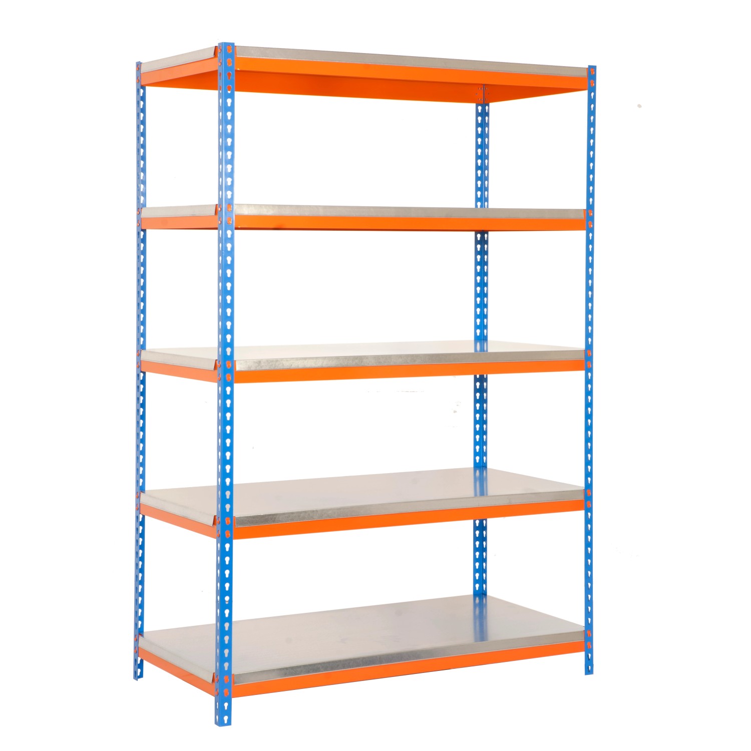 PROREGAL Schwerlastregal Metal Yeti Light Five HxBxT 200 x 100 x 45 cm Fachlast 300 kg Blau-Orange