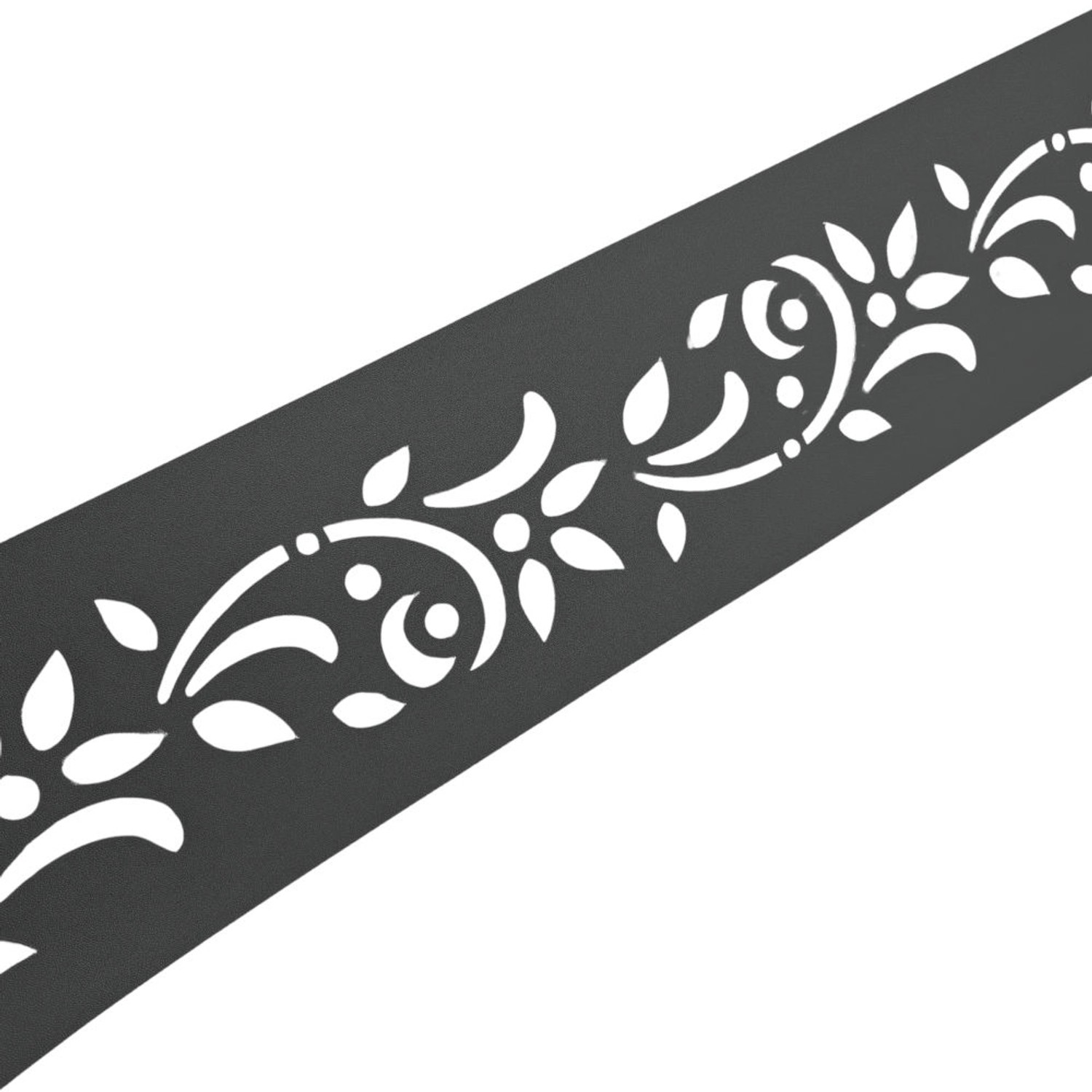 zaunzu Sichtschutz PREMIUM Dekor Floral1 Sichtschutz Anthrazit 2,55m