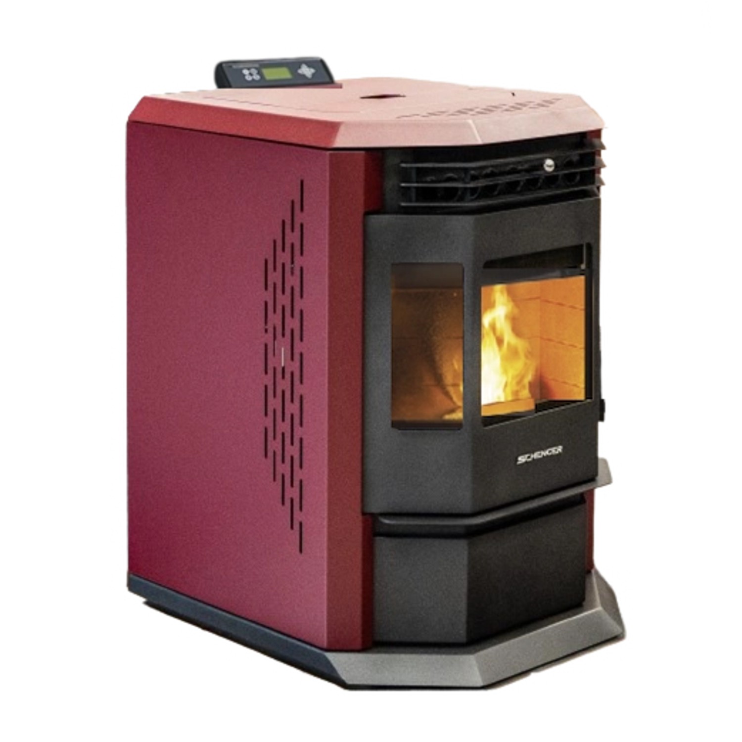 SCHENGER Pelletofen HLP3602 Rot 9,3kW A++ Vollautomatisch WIFI+ECO+TIMER