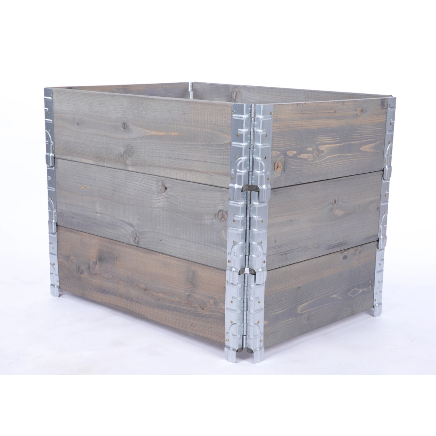 PROREGAL Hochbeetkisten GrowBox HxBxT 60x60x80 cm 3 Ebenen Holz Grau