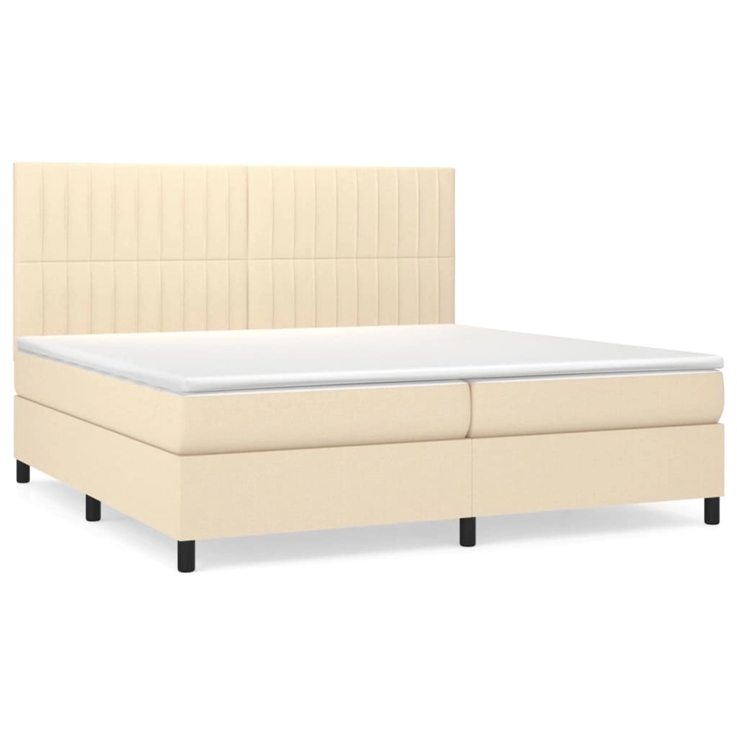 vidaXL Boxspringbett mit Matratze Creme 200x200 cm Stoff1395646
