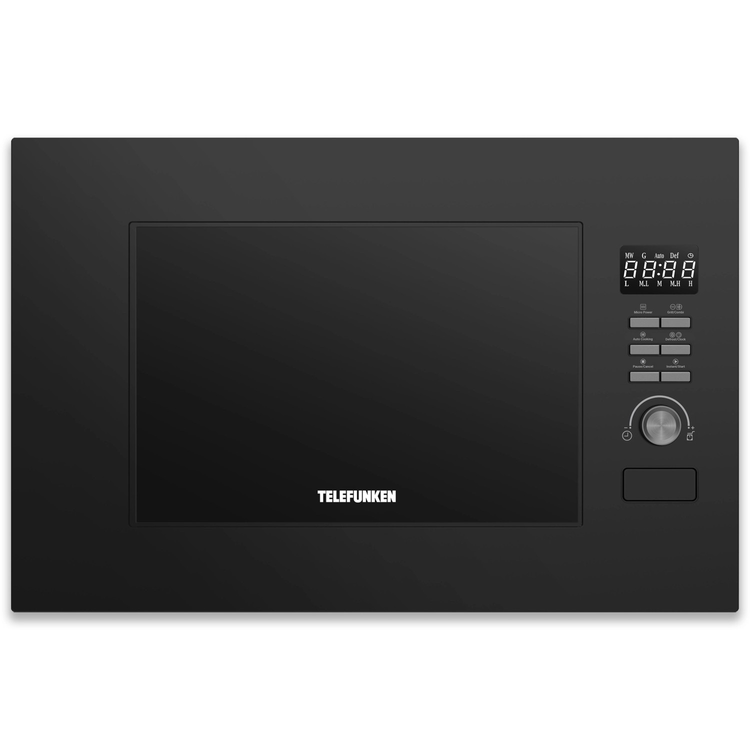 Telefunken Einbaumikrowelle mit Grill Mikrowelle Einbau 60 cm 20 L 700 W 800 W Grill Schwarz B-MWE-20-G-B