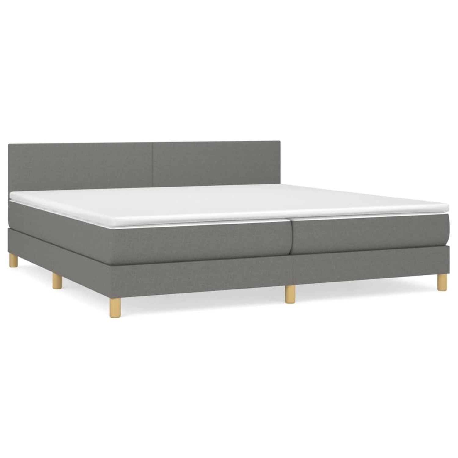 vidaXL Boxspringbett mit Matratze Dunkelgrau 200x200 cm Stoff1395678