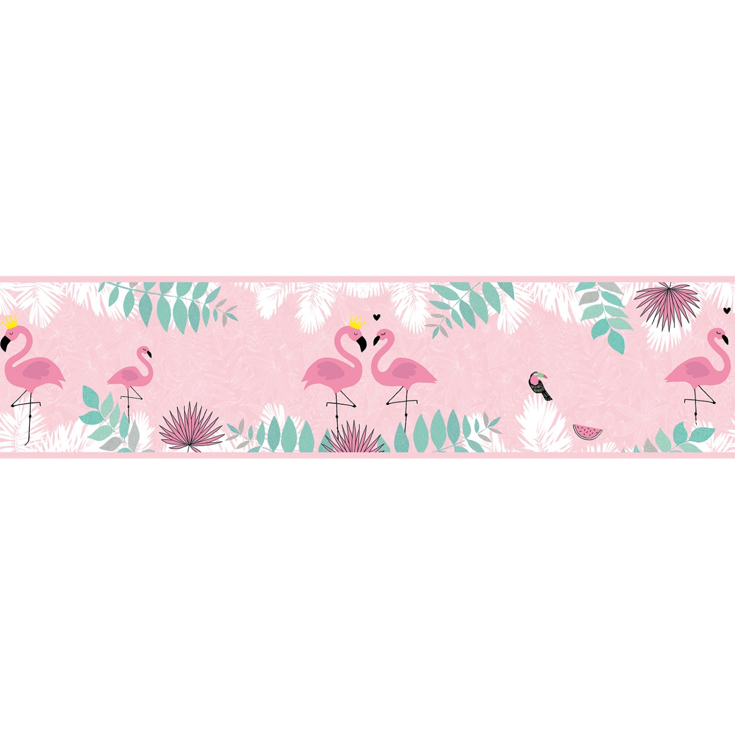 Bricoflor Flamingo Tapete in Rosa als Kinderzimmer Bordüre Selbstklebend Kinder Tapetenbordüre aus Vlies Mädchentapete mit Vogel Gut für Babyzimmer