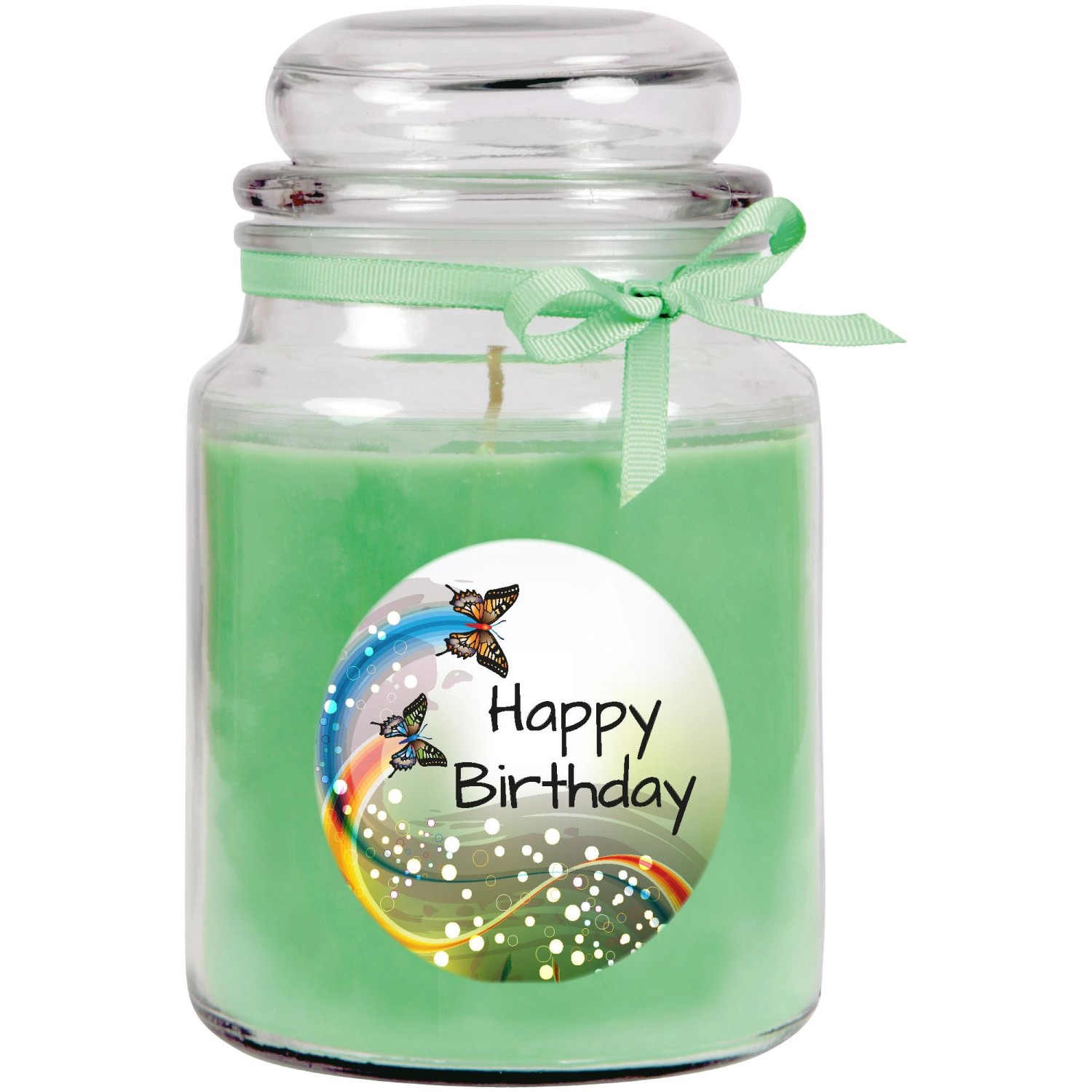 HS Candle Duftkerze & Bonbon Glas Geburtstag Kokos Grün