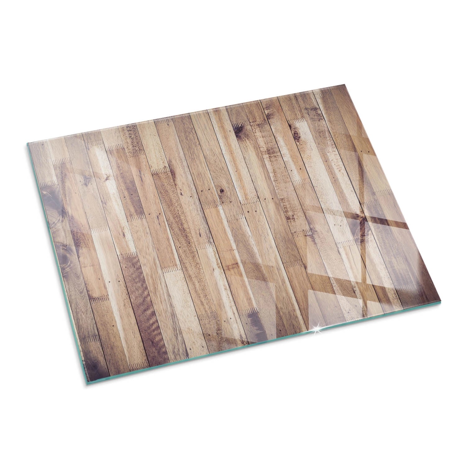 Tulup Glasplatte für Kamin Holzbrett im Layout Kaminofen Glas Bodenplatte Rechteck 80x60 cm Braun Glasplatte für Kamin Glasbodenplatte für Kaminöfen