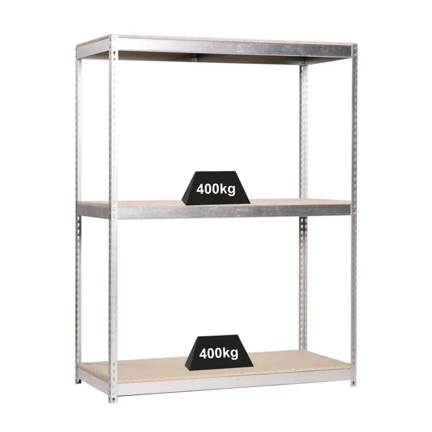 PROREGAL Schwerlastregal Big Wood Yeti Three HxBxT 200 x 120 x 45 cm Fachlast 400 kg Verzinkt