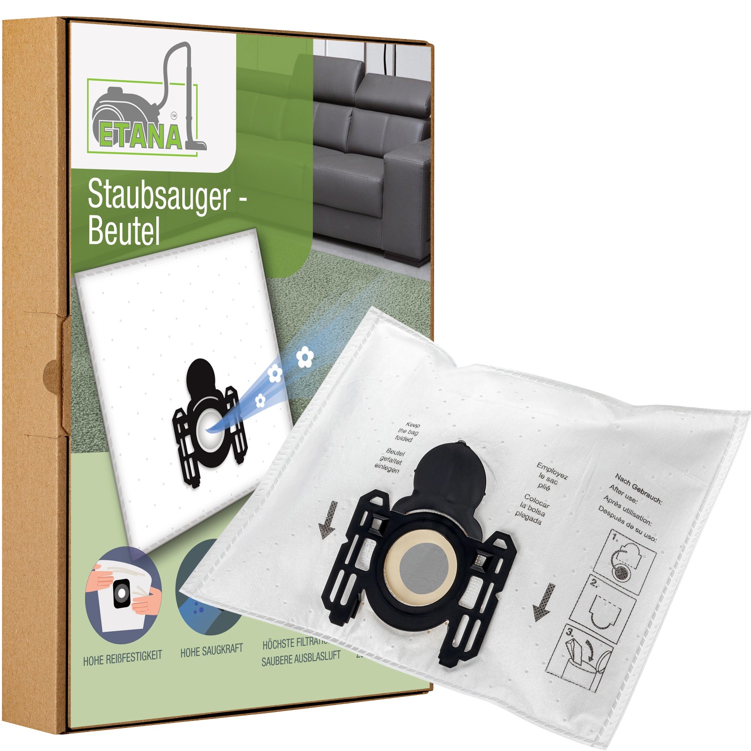 Etana 20x Staubsaugerbeutel Kompatibel Mit AEG Vampyr Exquisit 500 500.1 500.2