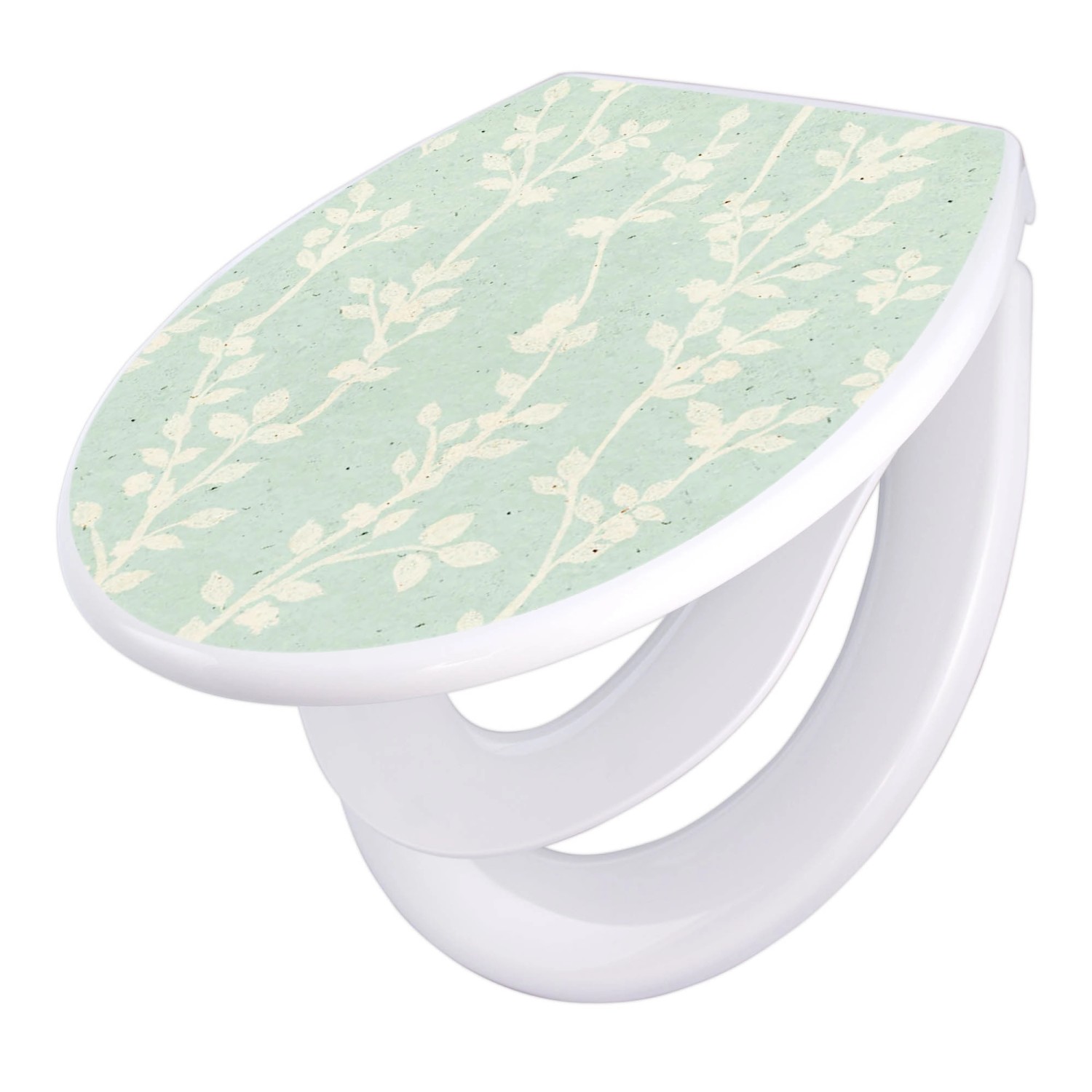 Banjado Familien WC Sitz Mit Absenkautomatik Universeller Klodeckel Mit Kindersitz Hochwertiges Polypropylen Mit Motiv Vintage Ranke