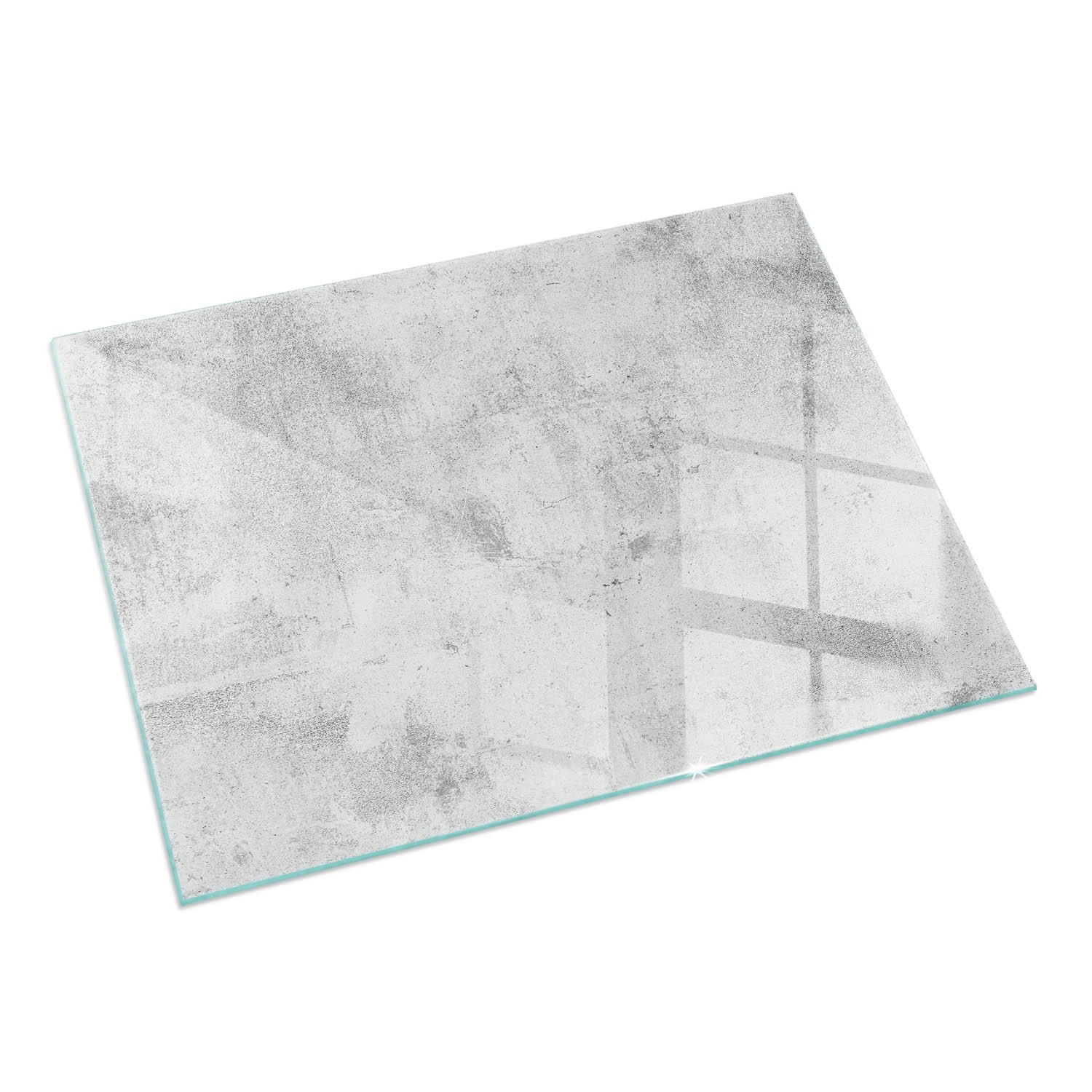 Tulup Glasplatte für Kamin Rohbetonstruktur Glasplatte unter Kaminöfen Rechteck 120x80 cm Grau Glasplatte für Kamin Vorlegeplatte für Kaminöfen