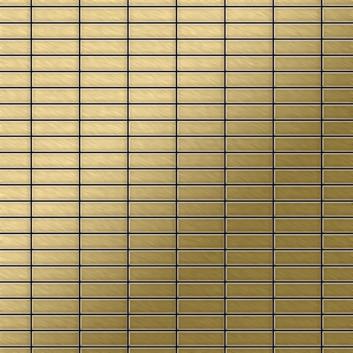 ALLOY Mosaik Fliese Massiv Metall Titan Gebürstet Gold 1,6mm Stark Cabin-ti-gb 1 Paket mit 10 Matten 1,01 m2 Gold