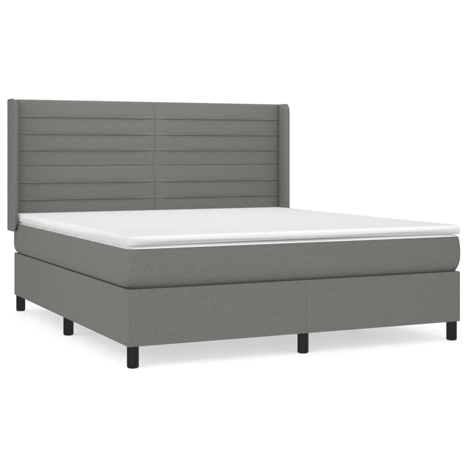vidaXL Boxspringbett mit Matratze Dunkelgrau 180x200 cm Stoff1394167