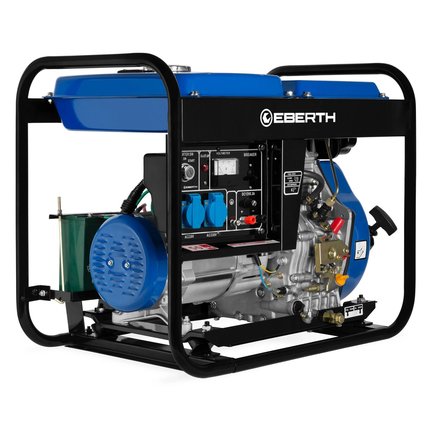 EBERTH 5000 Watt Notstromaggregat Stromerzeuger mit 10 PS Dieselmotor