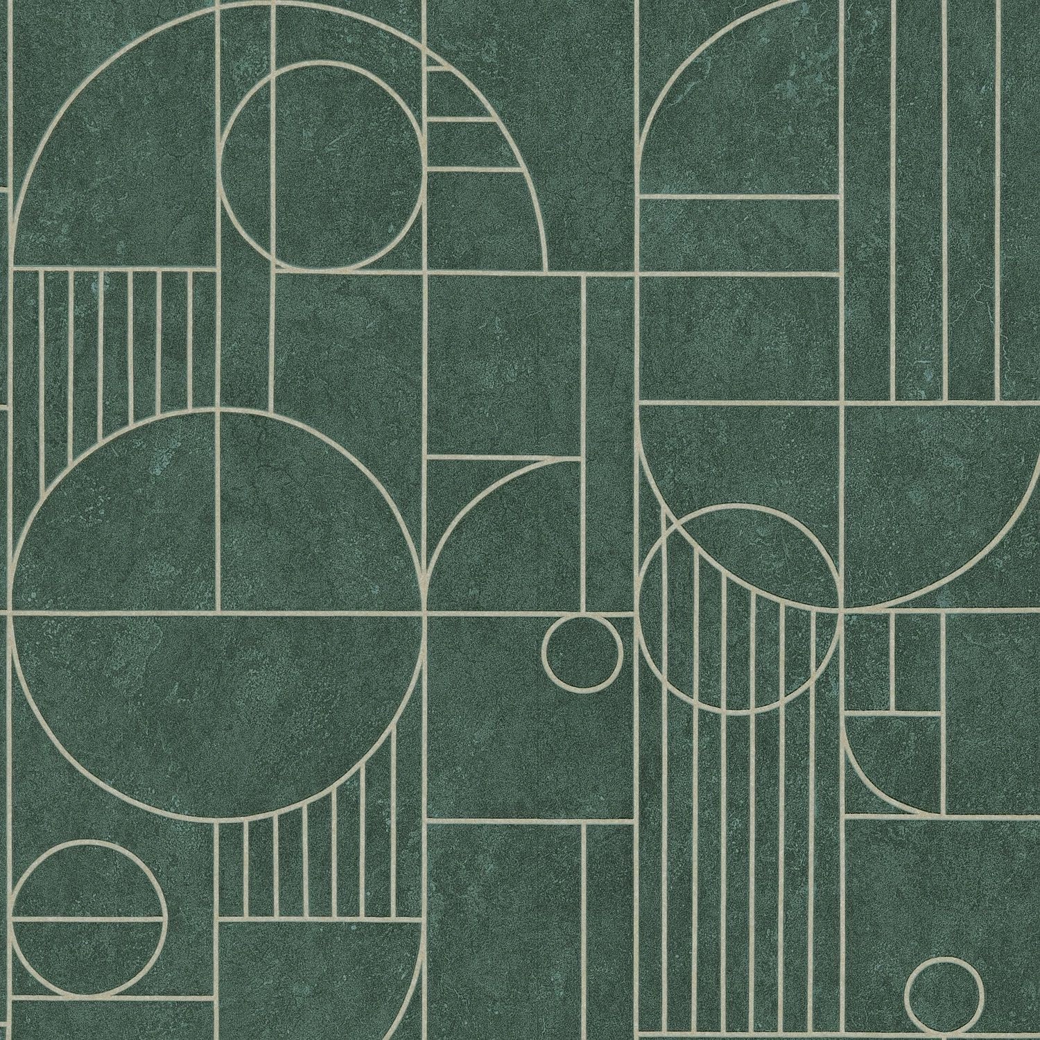 PROFHOME 386993-GU Grafik Tapete Metallische Akzente Grün Gold Opal-Grün 0,53 m x 10,05 m 5,33 m2 Grün