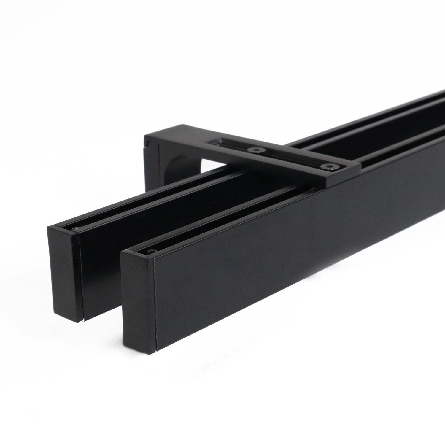 Deco-Raum Gardinenschiene nach Maß 2-Lauf Loft Schwarz 310cm