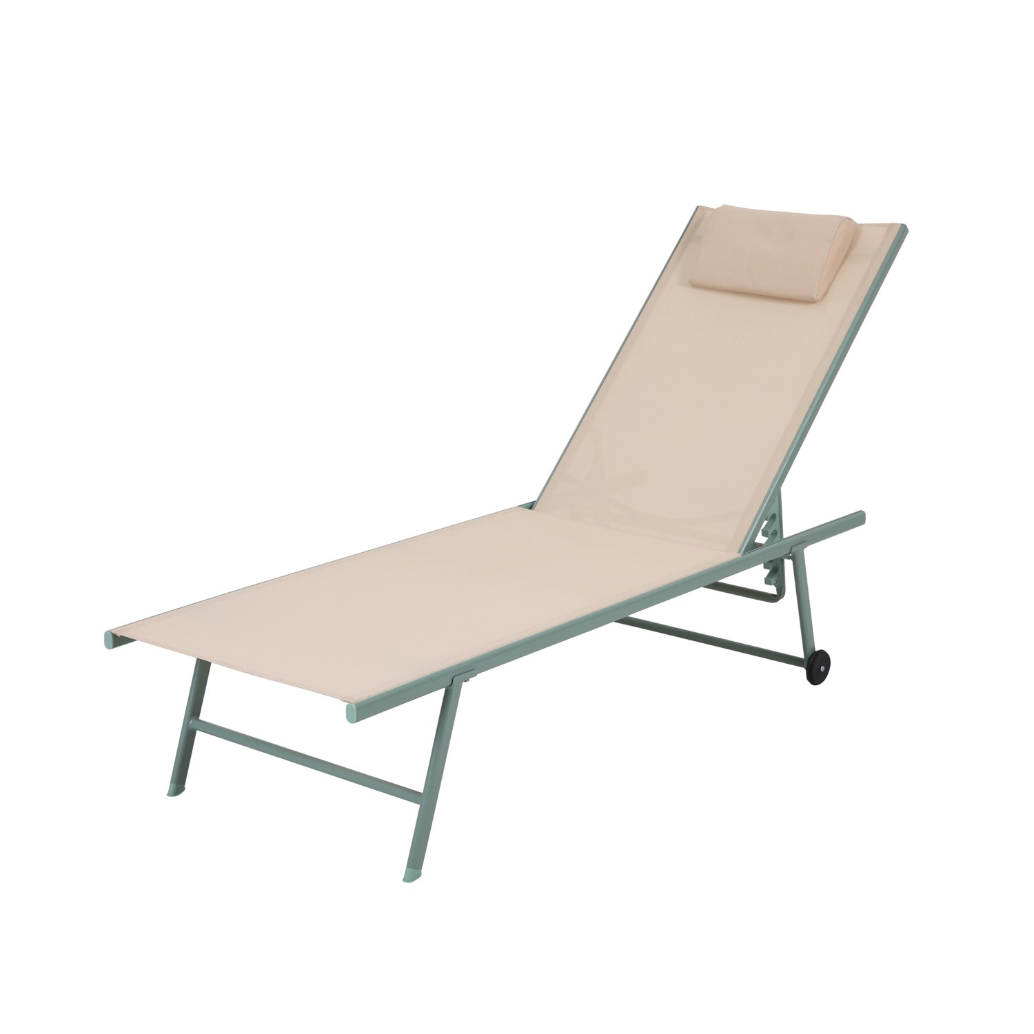 Best Sonnenliege Travis 185 cm x 55 cm x 97 cm Grün-Beige