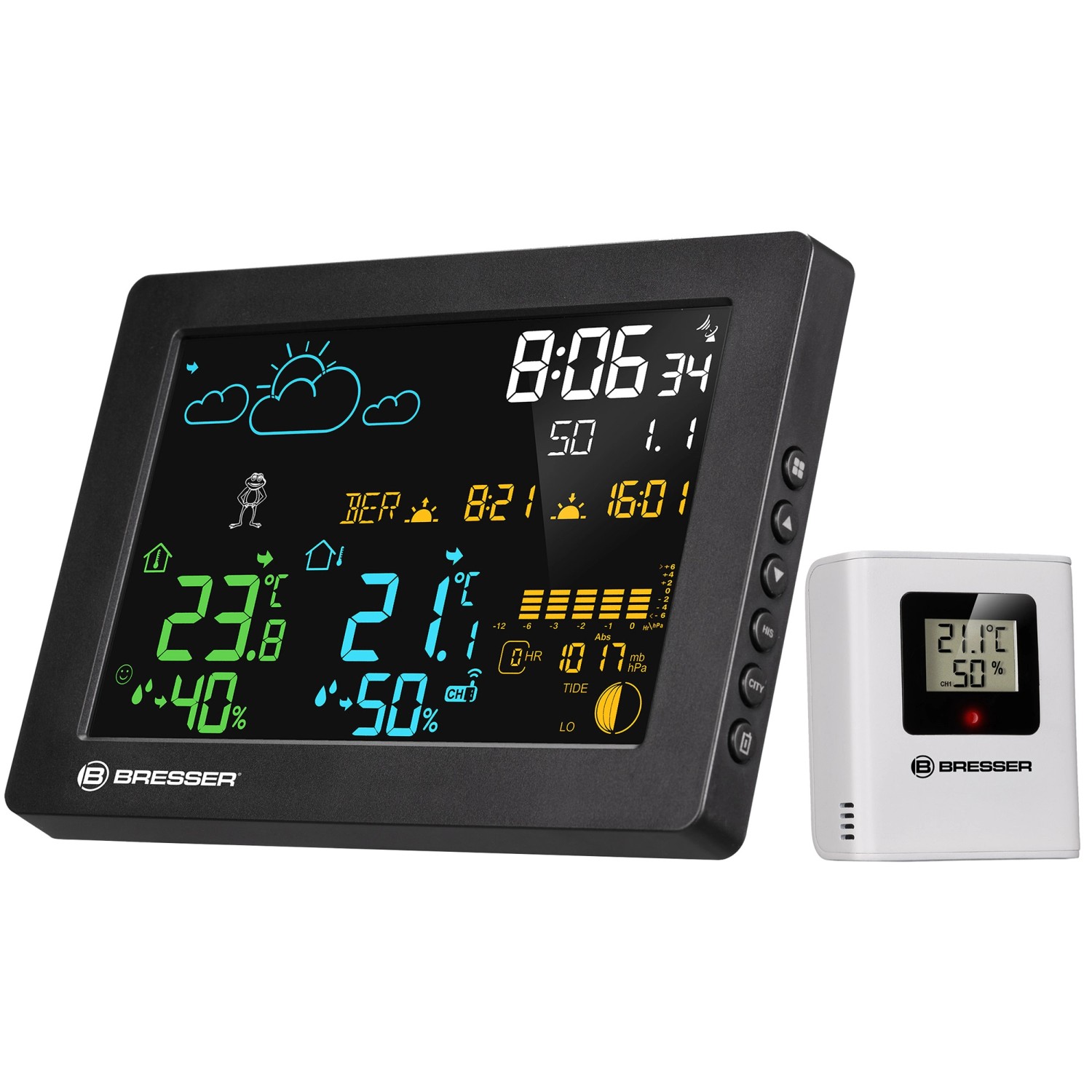Bresser Wetterstation MeteoTemp Baro HZ Schwarz
