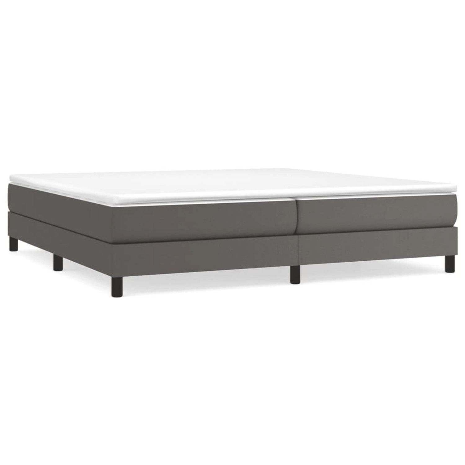 vidaXL Boxspringbett mit Matratze Grau 200x200 cm Kunstleder1396028