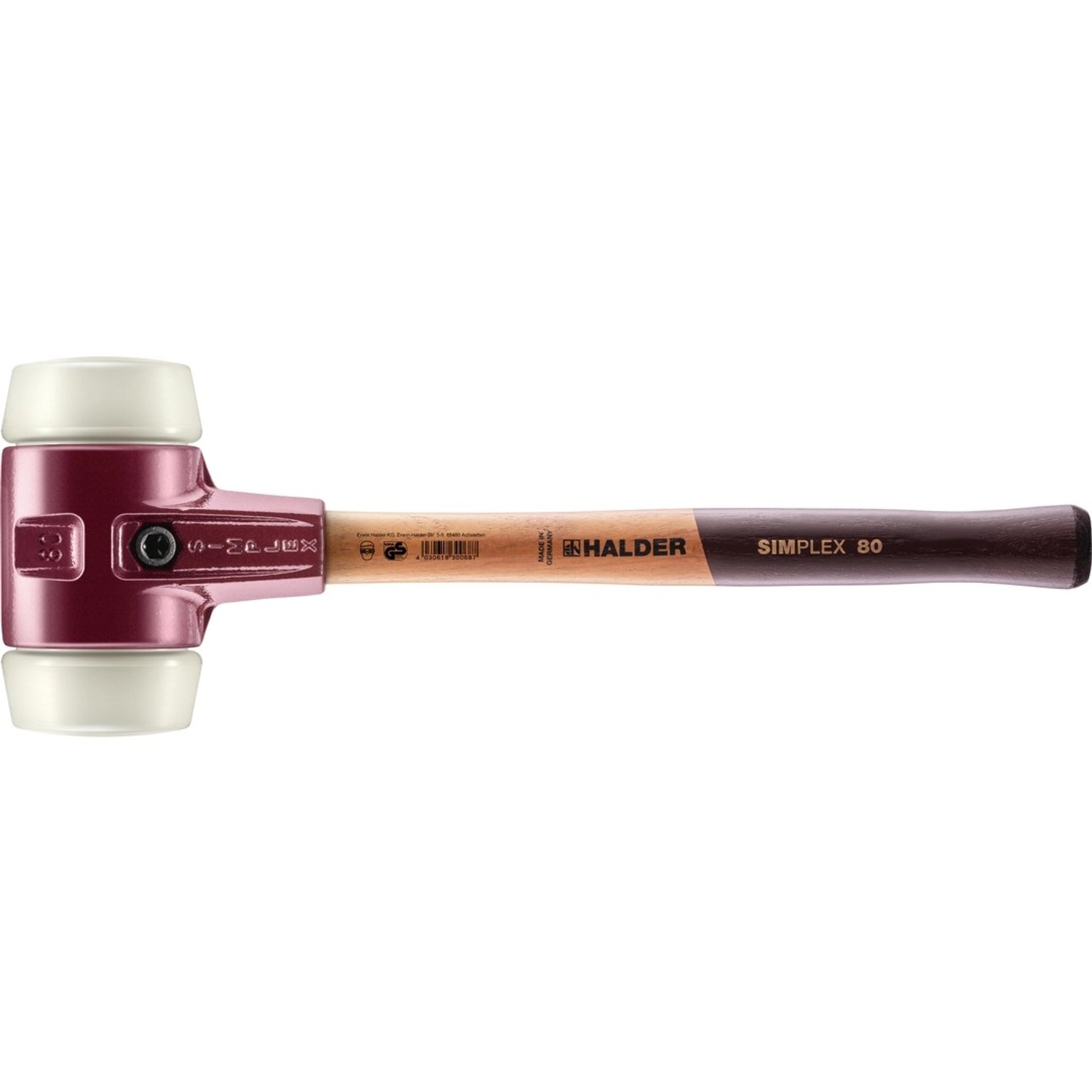 Halder Simplex Schonhammer Ø 80 mm Nylon mit Tempergussgehäuse