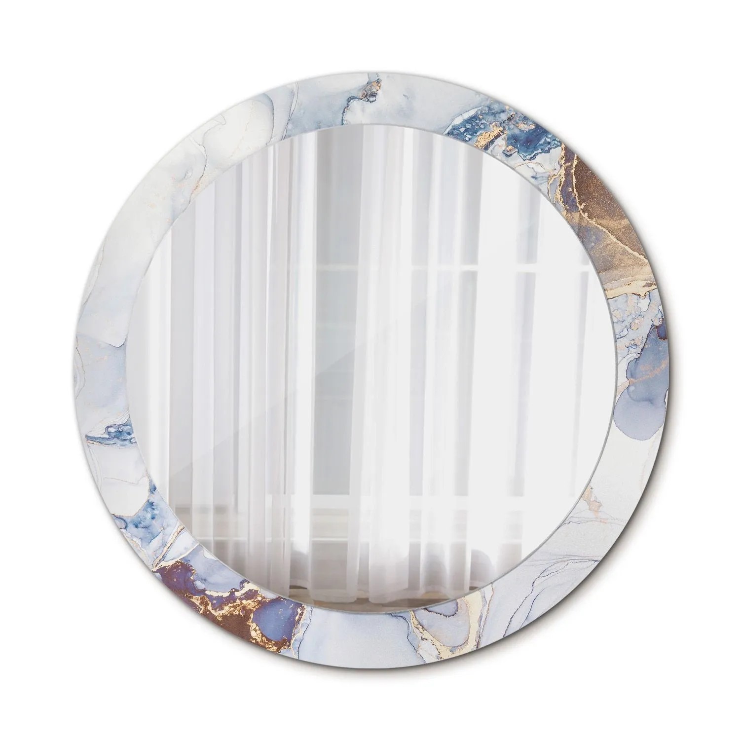 Tulup Bedruckter Spiegel Abstrakte Kunst 90x90 cm Runder Spiegel Bedrucktem Rahmen Dekorative Spiegel Spiegel mit Ornamenten