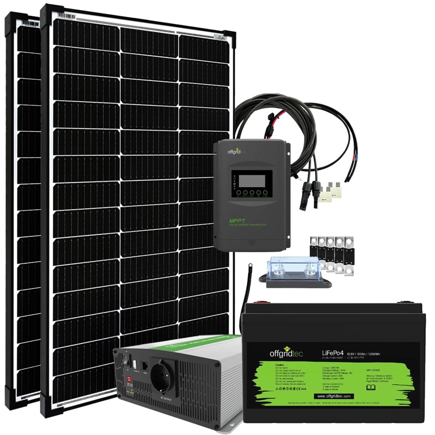Offgridtec Autark Pro M 200W Solaranlage 1500W AC Leistung 100Ah LiFePO4 Akku