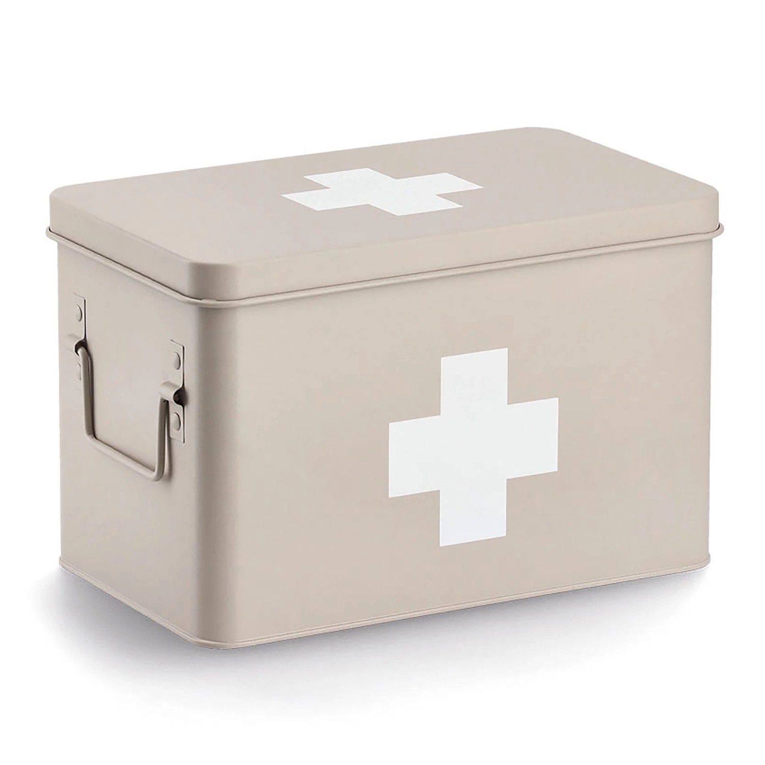 Zeller Medizinbox Metall 21 cm x 20 cm x 32 cm Beige