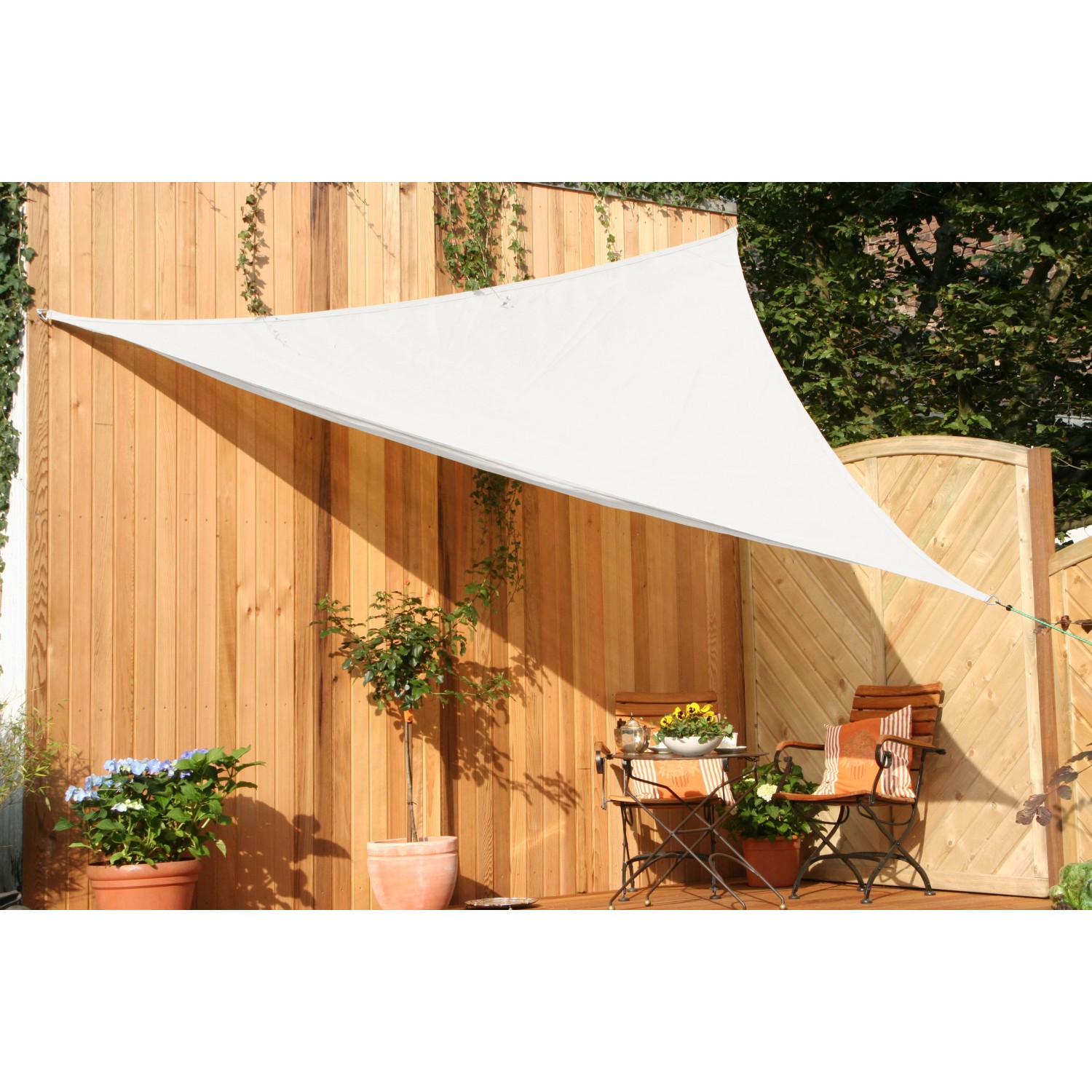 Floracord Dreiecksonnensegel HDPE Creme 500 cm x 500 cm x 500 cm
