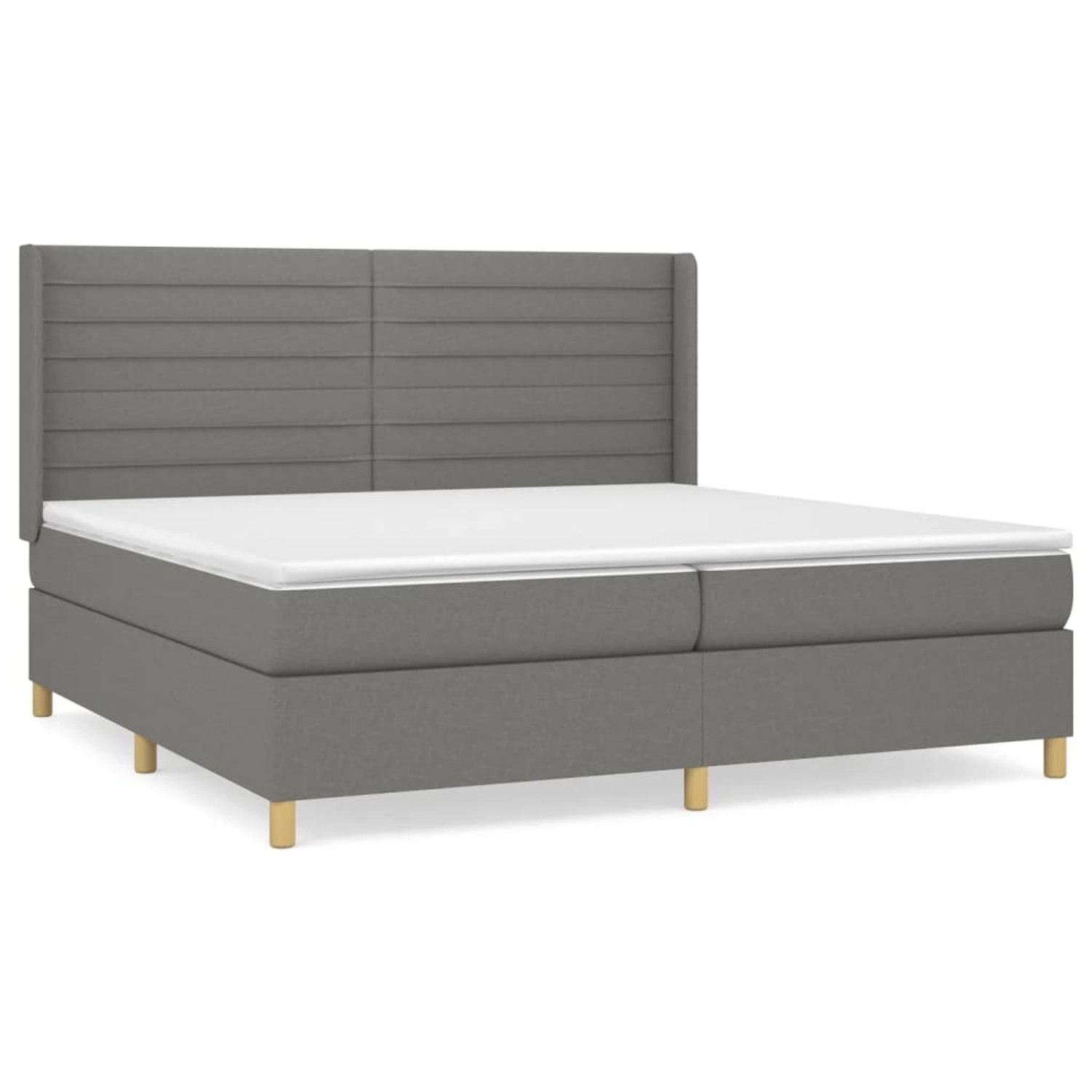 vidaXL Boxspringbett mit Matratze Dunkelgrau 200x200 cm Stoff1380051