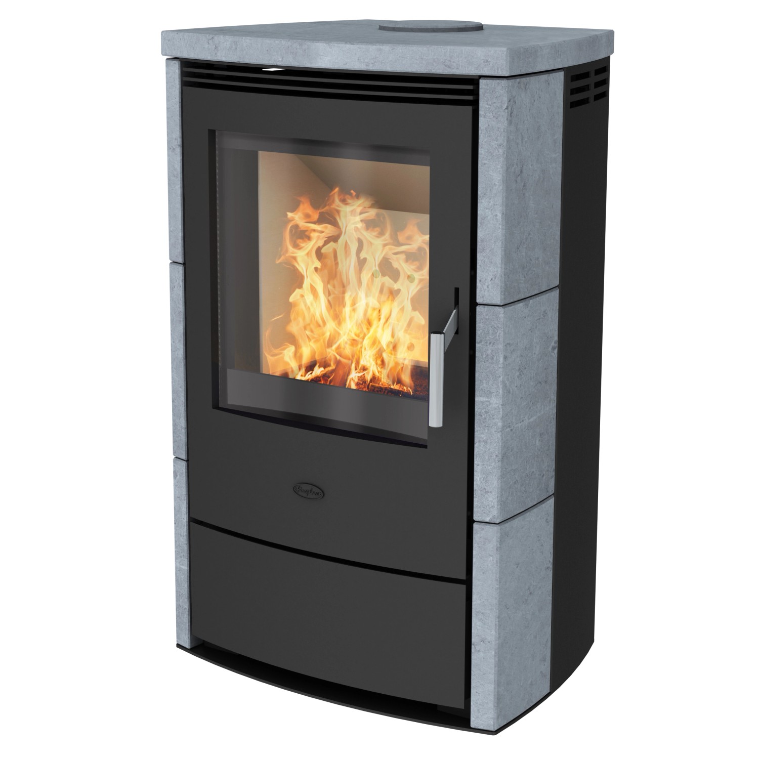Fireplace Küchenofen Meltemi Speckstein Schwarz 8 kW mit Automatik