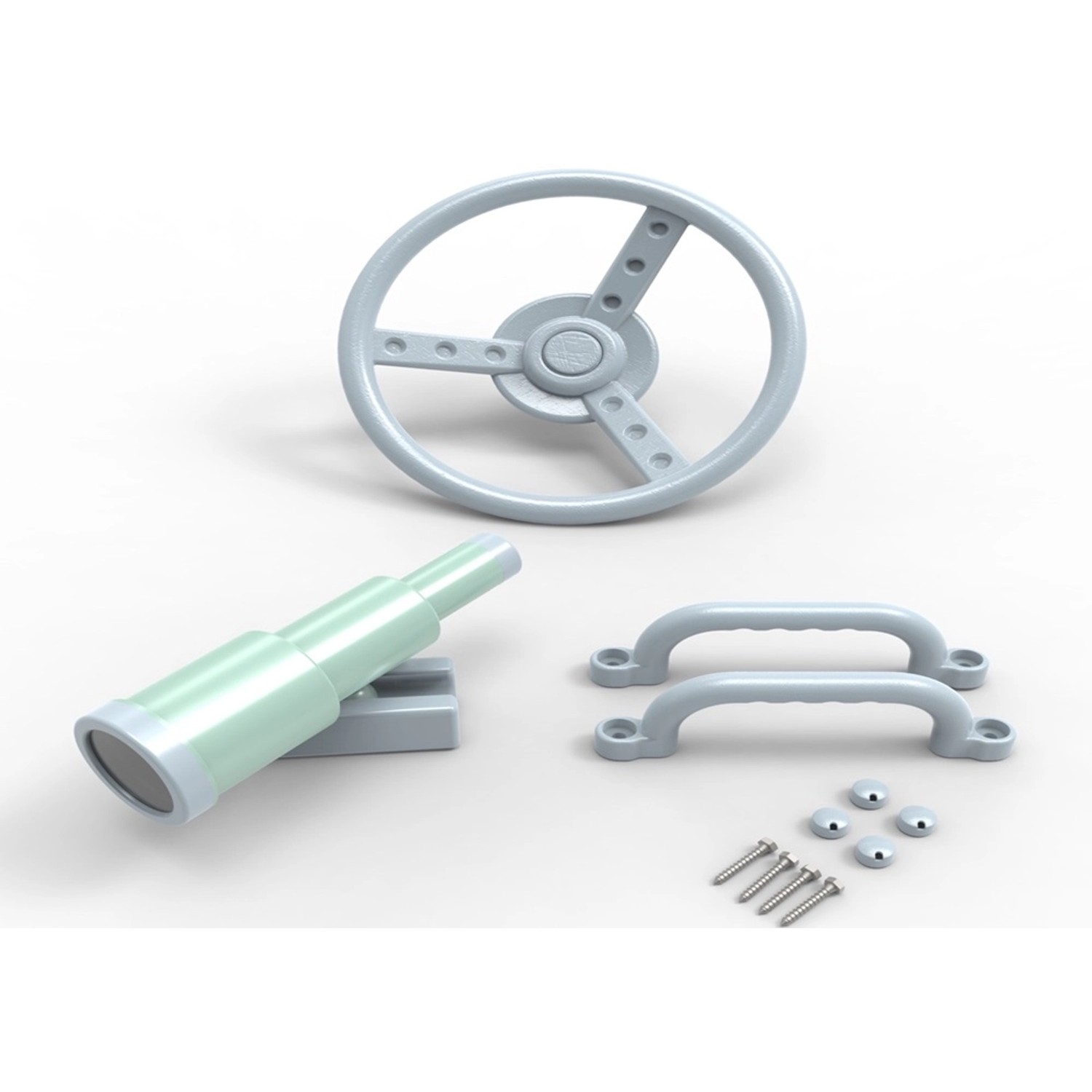 OutdoorToys Abenteuerset mit Lenkrad & Teleskop & Haltegriffe in Eisblau