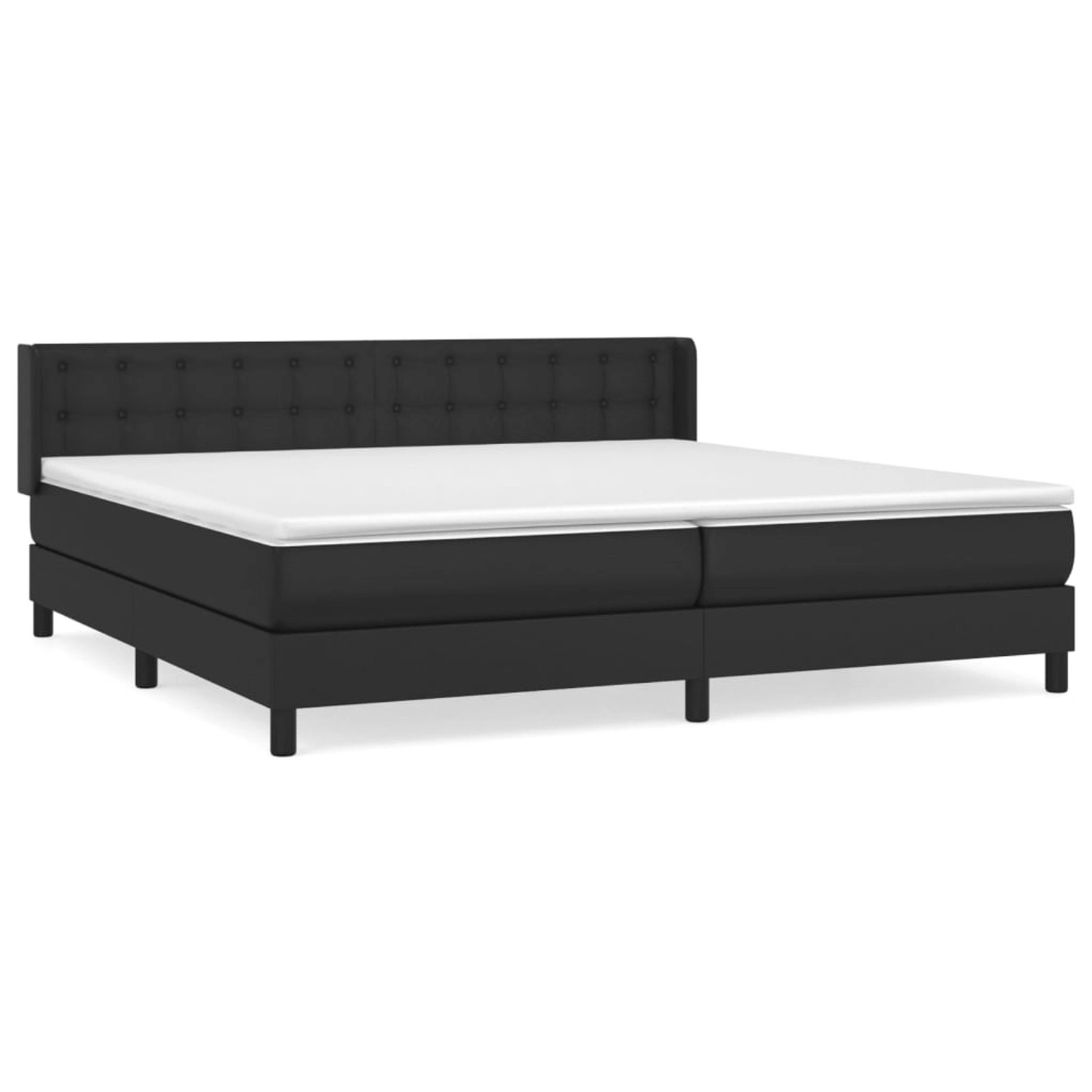 vidaXL Boxspringbett mit Matratze Schwarz 200x200 cm Kunstleder1389382