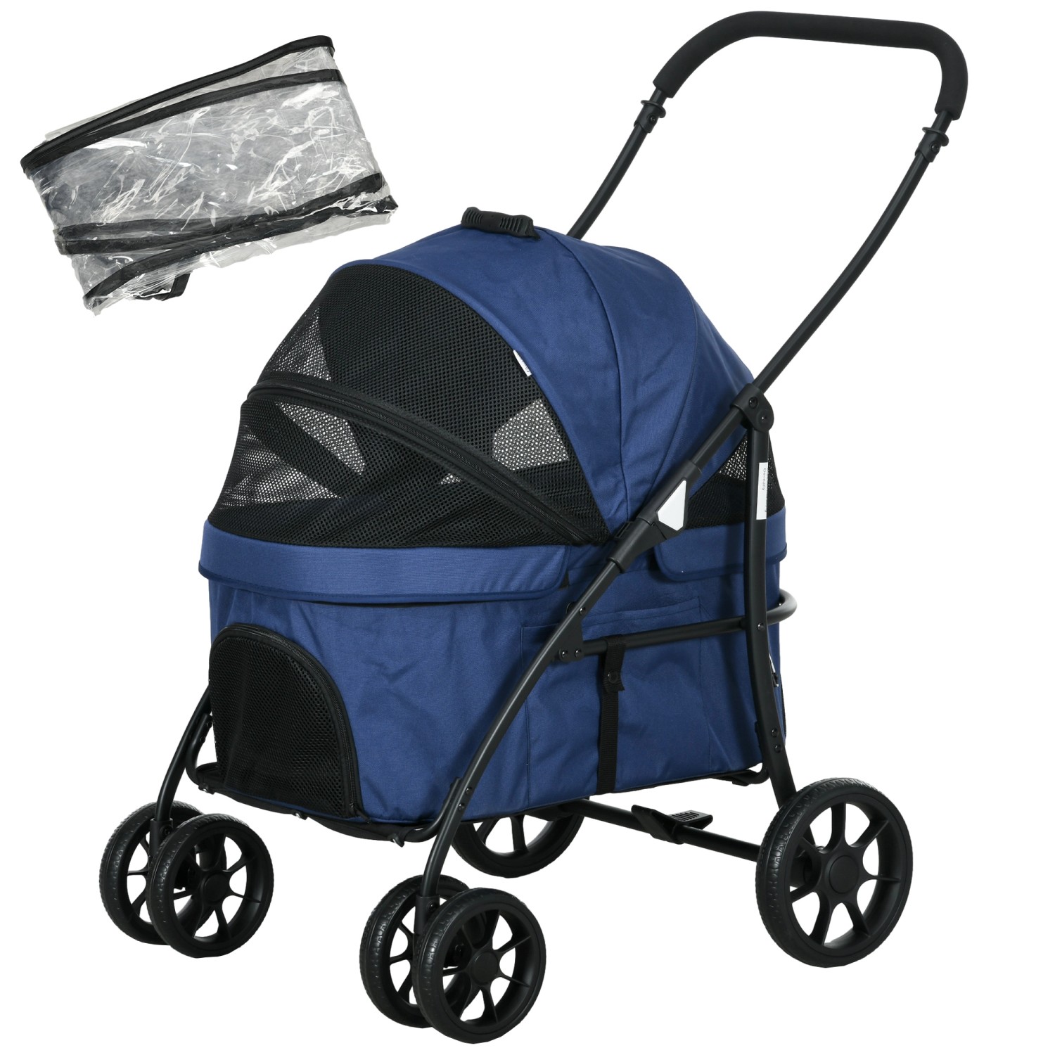 PawHut 2 in 1 Hundebuggy mit Regenschutz