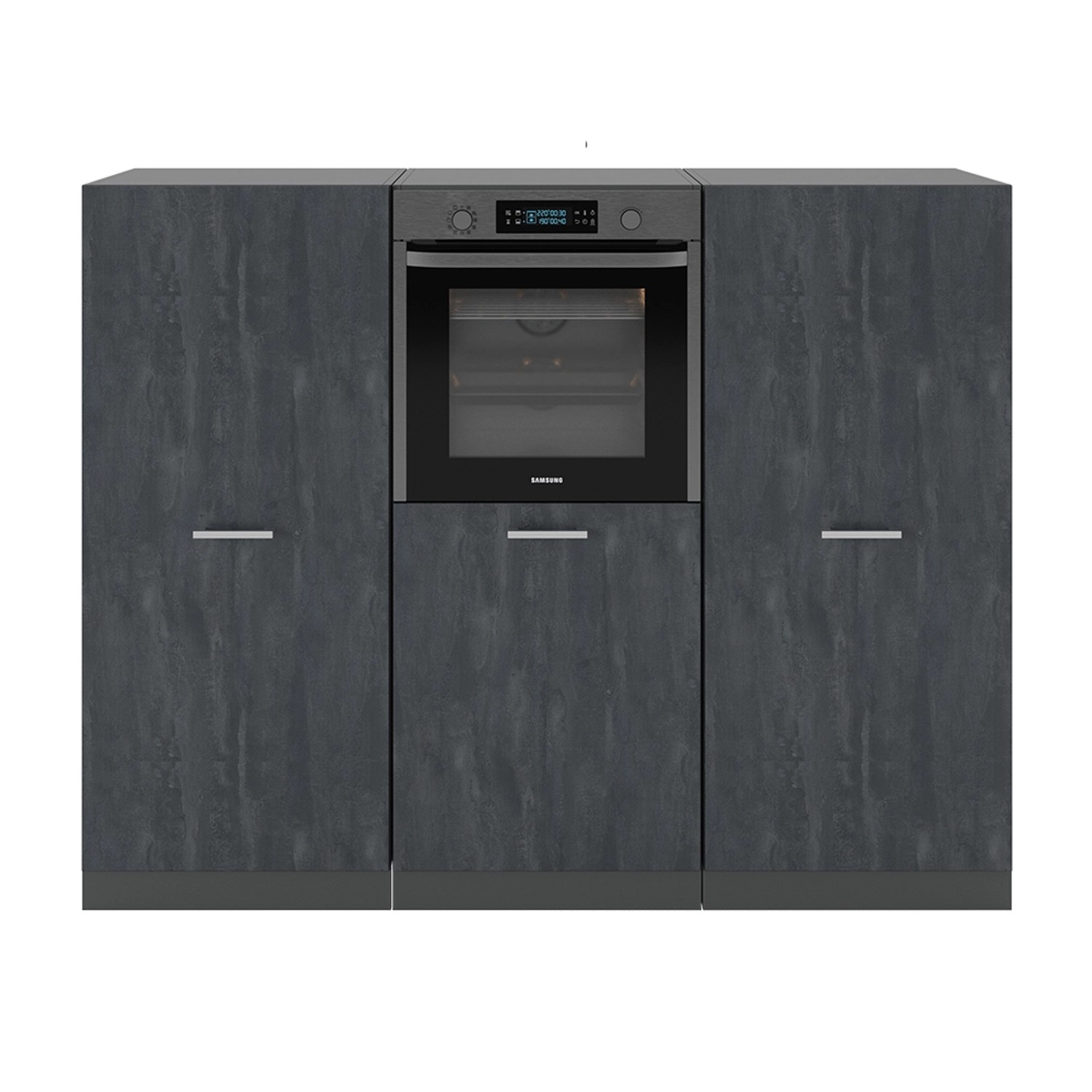 Vicco R-Line Einbauküche Schwarz Beton/Anthrazit 180 cm ohne Arbeitsplatte