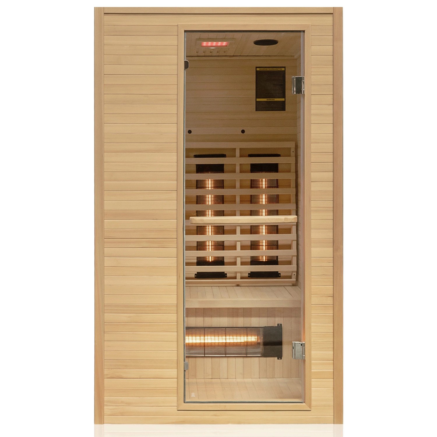 Dewello Infrarotkabine Sauna Calgary 115cm x 105cm 1 Person Vollspektrumstrahler Hemlock Tannenholz