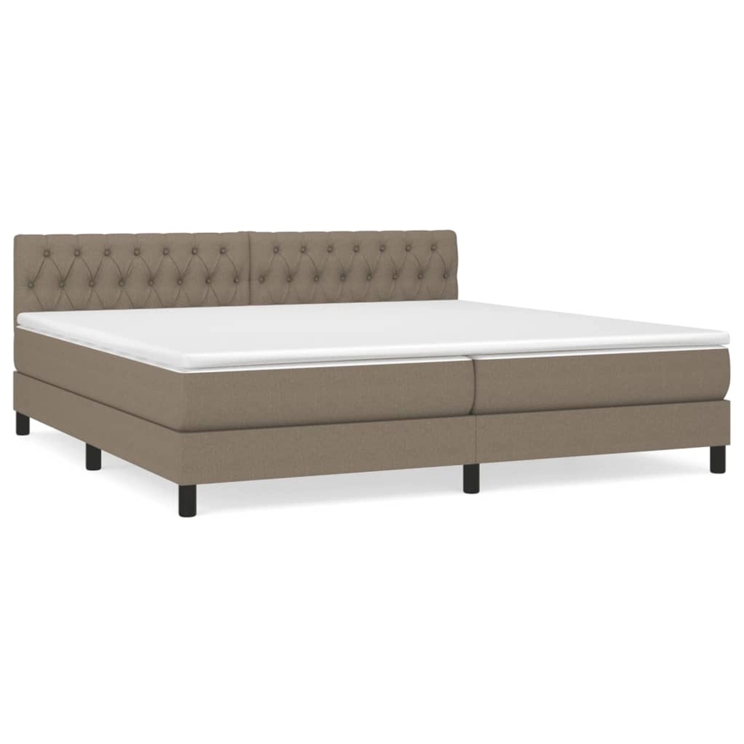 vidaXL Boxspringbett mit Matratze Taupe 200x200 cm Stoff1397907