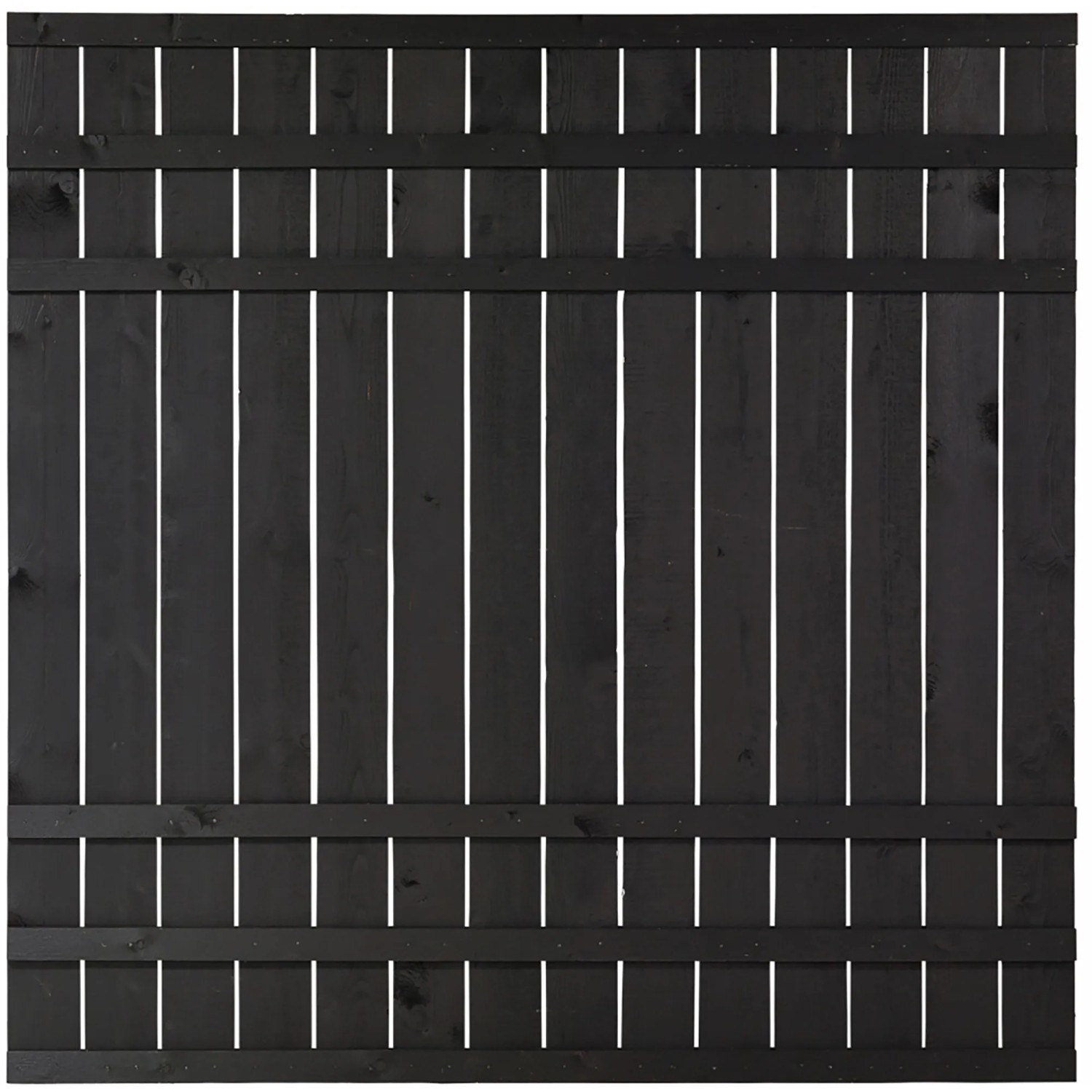 Plus Holz Sichtschutzzaun Rustik Nadelholz Schwarz 180 cm x 180 cm