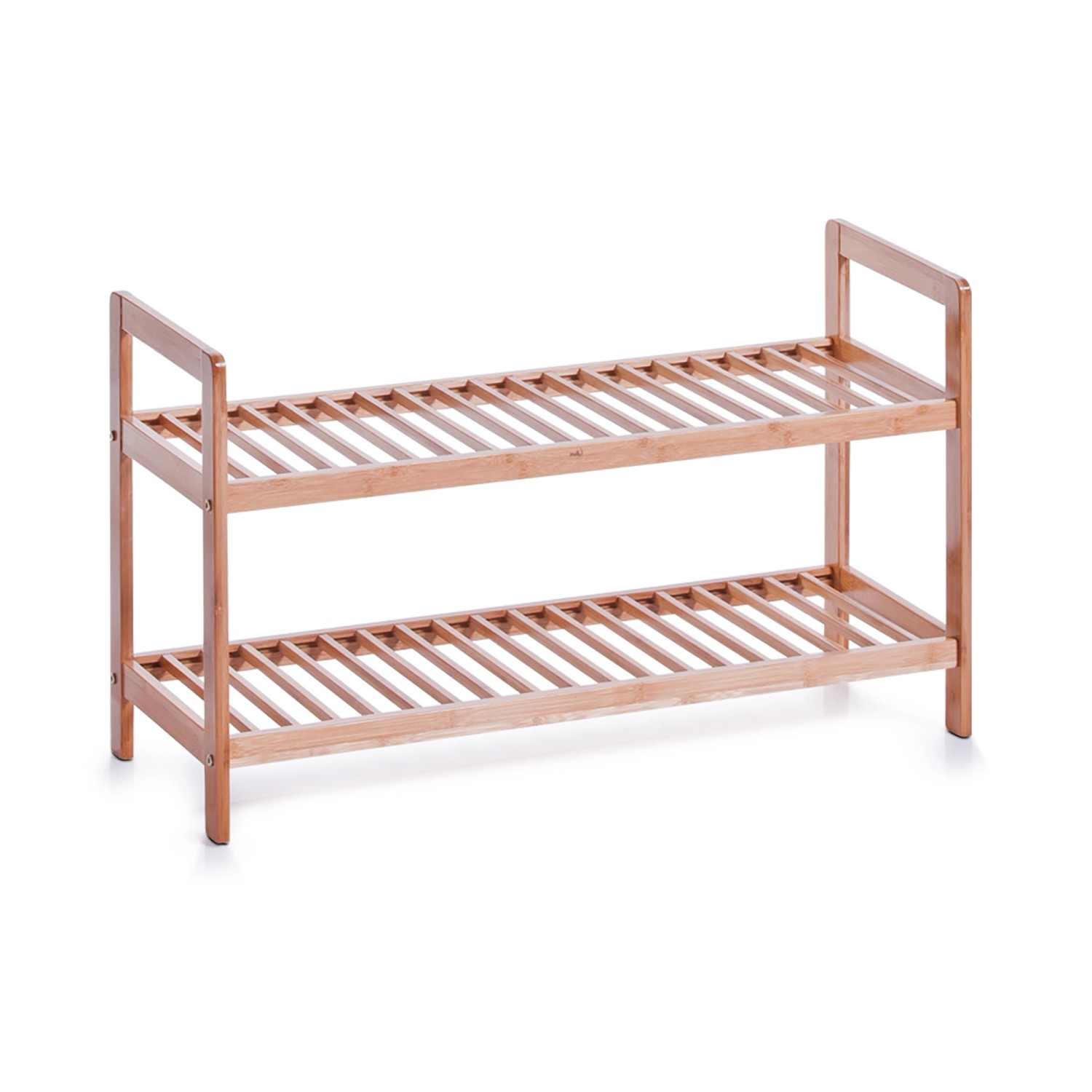 Zeller Schuhregal mit 2 Ablagen Bambus 70 cm x 26 cm x 40 cm