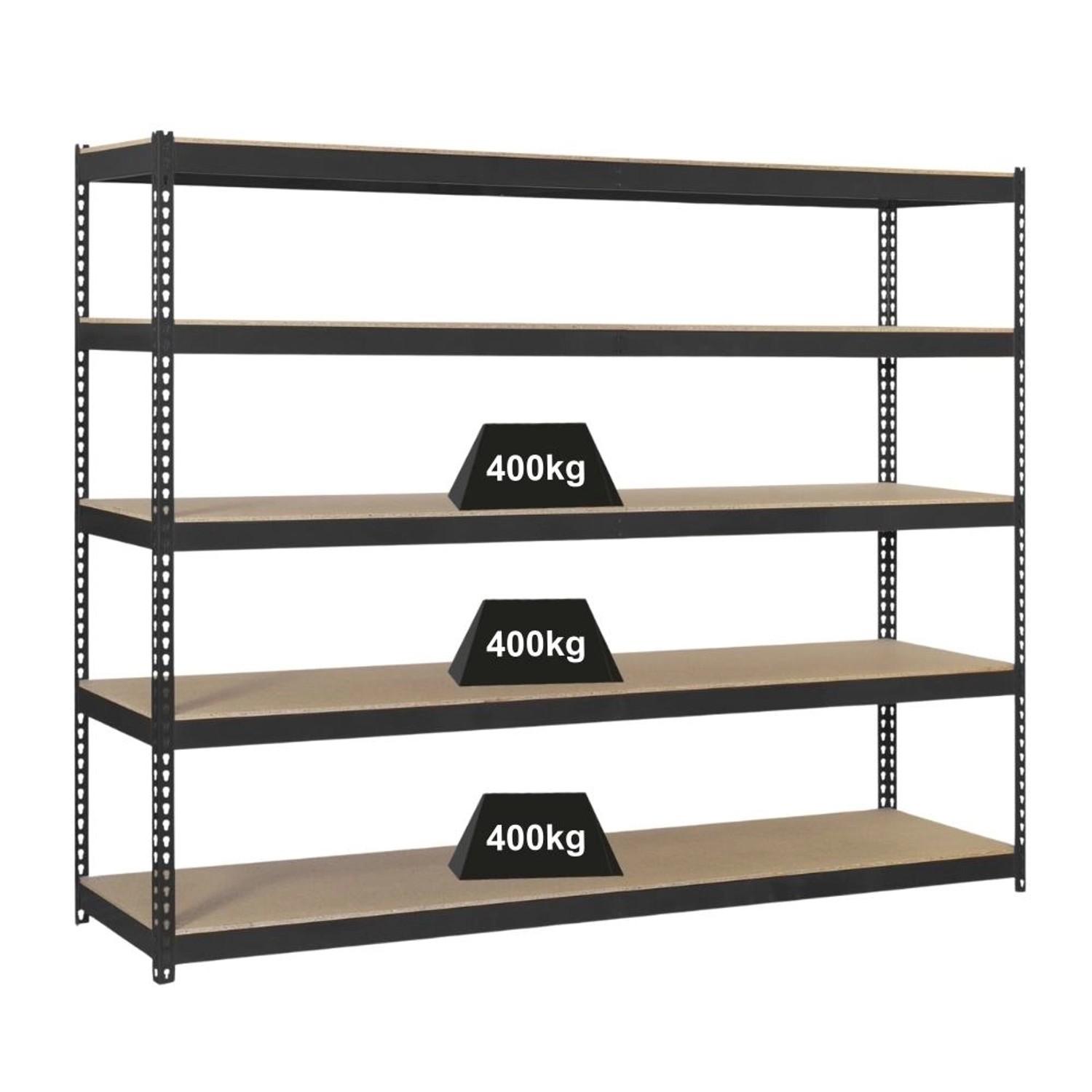 PROREGAL Schwerlastregal Giant Wood Yeti Five HxBxT 250 x 150 x 60 cm Fachlast 400 kg Anthrazit