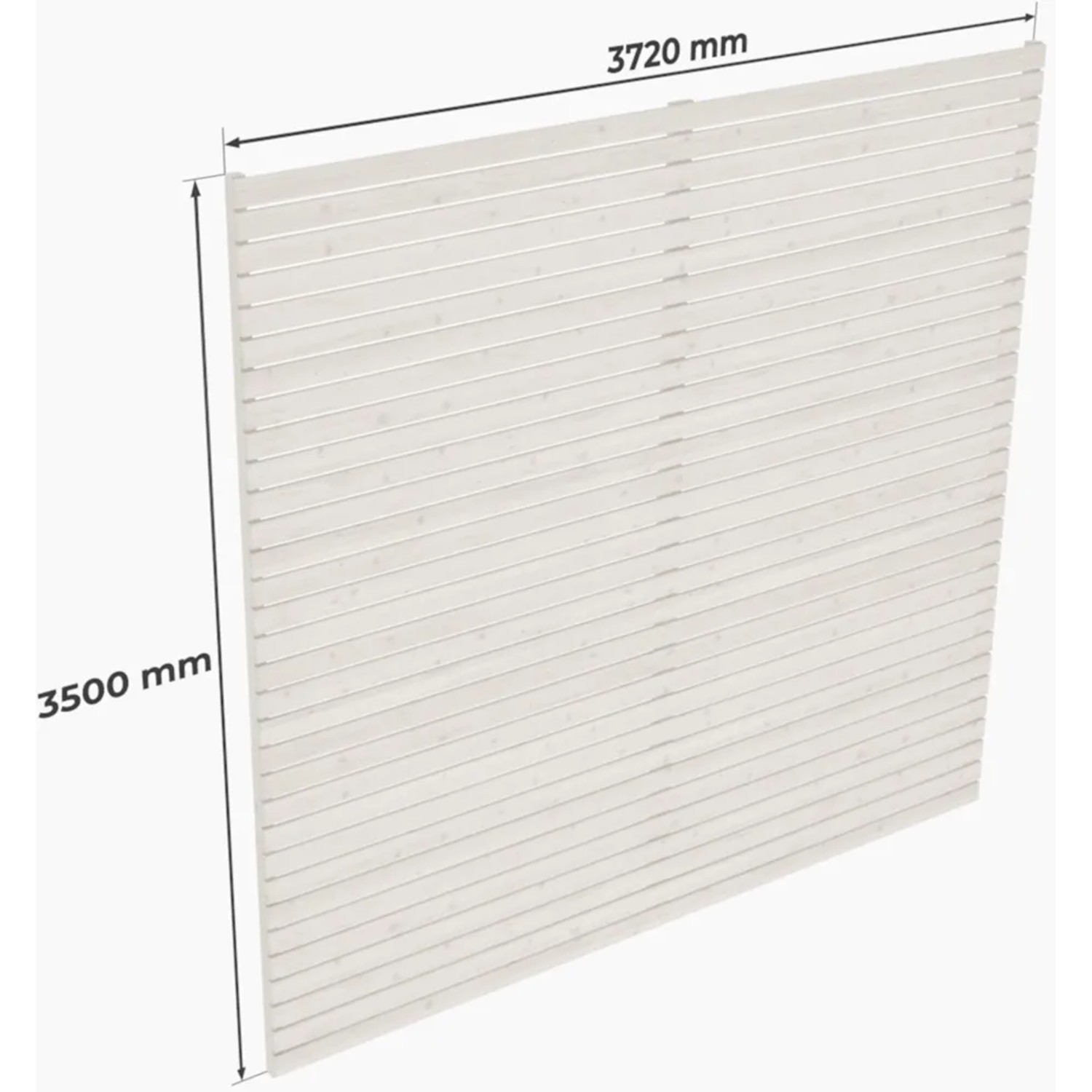 Holzbrüder Carport-Rückwand Ralf Fichte 350 cm x 372 cm Reinweiß