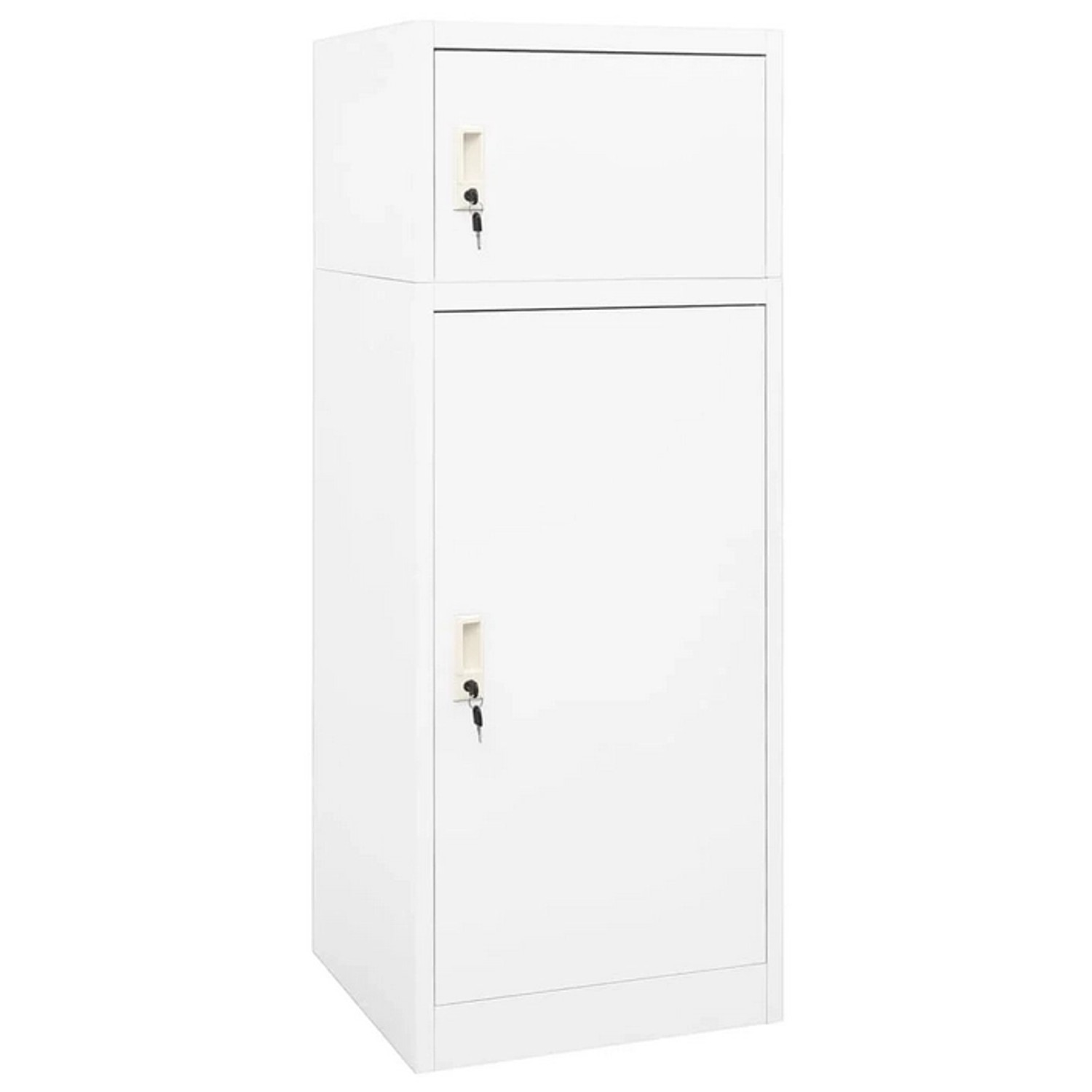 vidaXL Sattelschrank Weiß 53x53x140 cm Stahl